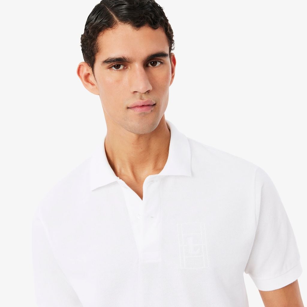 Áo Polo Lacoste Nam Dáng Cổ Điển Chất Liệu Petit Piqué Họa Tiết Thêu
