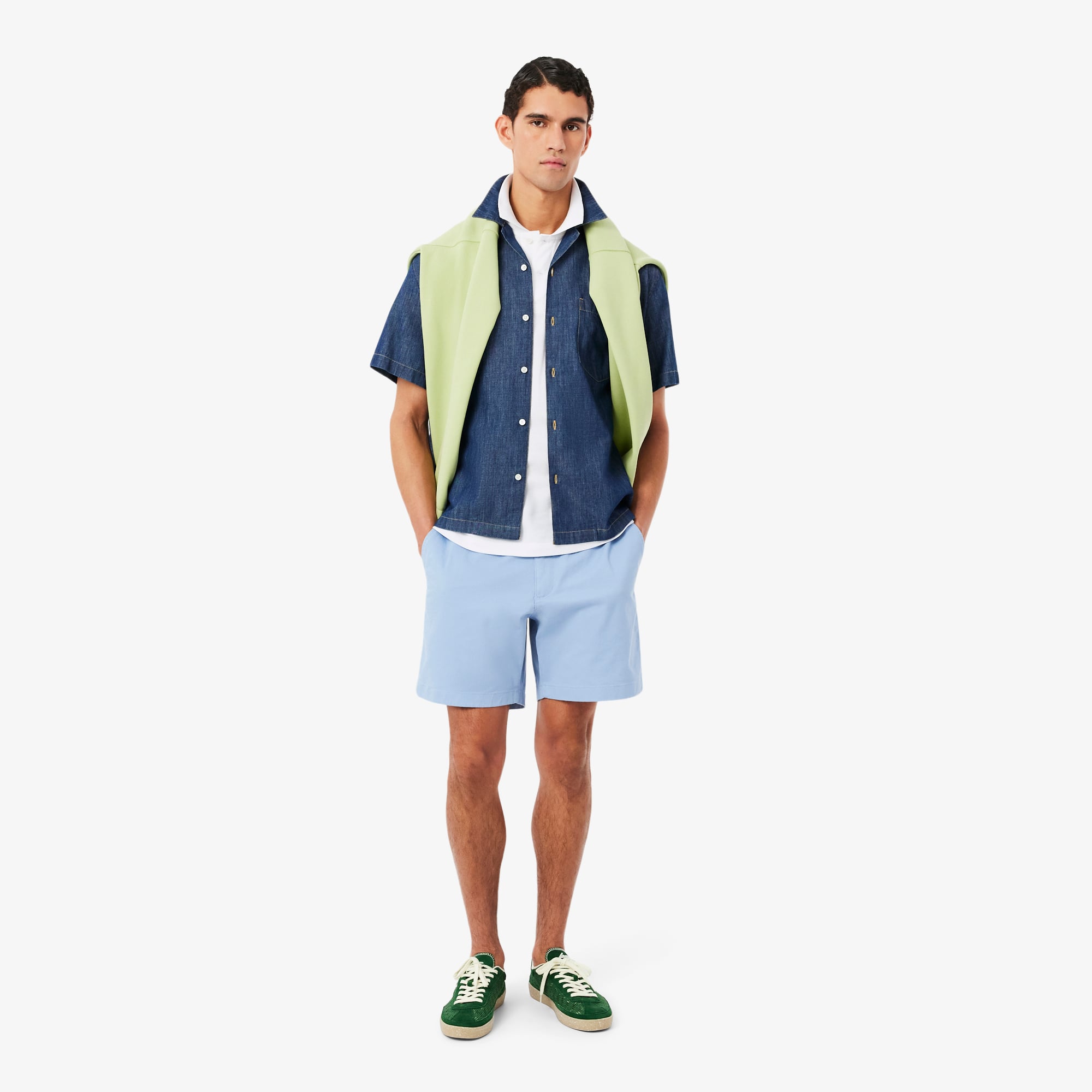 Áo Polo Lacoste Nam Dáng Cổ Điển Chất Liệu Petit Piqué Họa Tiết Thêu