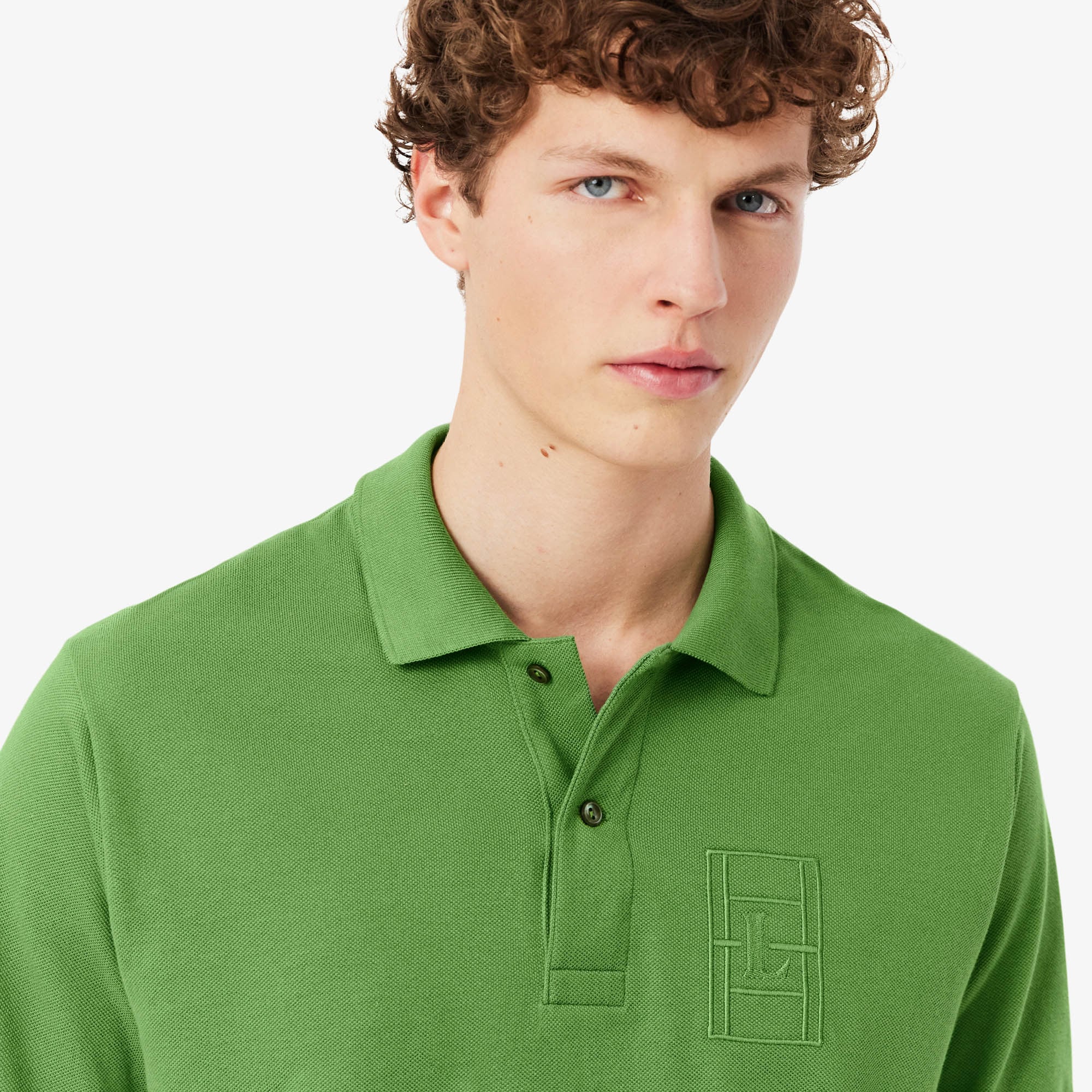 Áo Polo Lacoste Nam Dáng Cổ Điển Chất Liệu Petit Piqué Họa Tiết Thêu