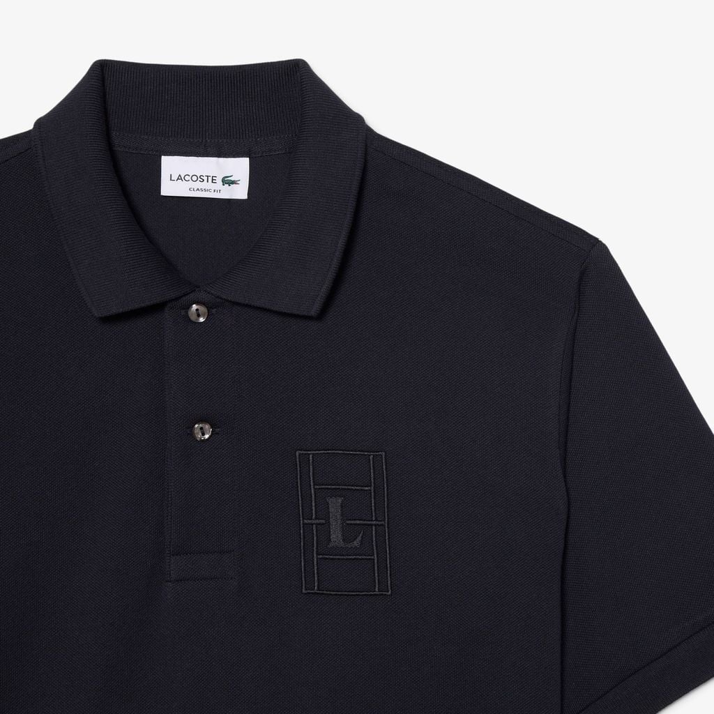 Áo Polo Lacoste Nam Dáng Cổ Điển Chất Liệu Petit Piqué Họa Tiết Thêu