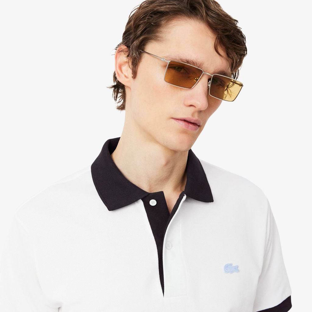 Áo Polo Lacoste Nam Dáng Cổ Điển Bo Gân Tương Phản