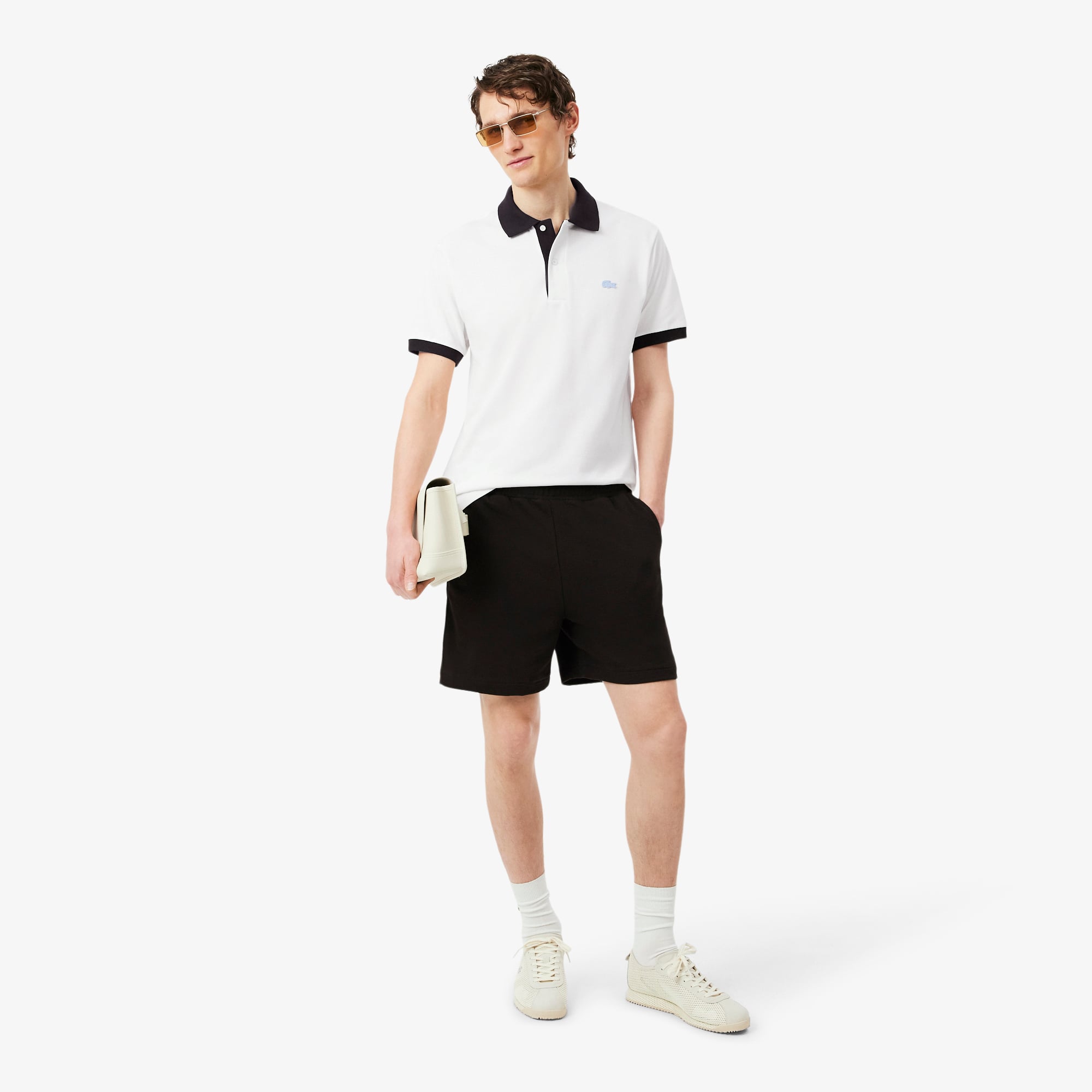 Áo Polo Lacoste Nam Dáng Cổ Điển Bo Gân Tương Phản