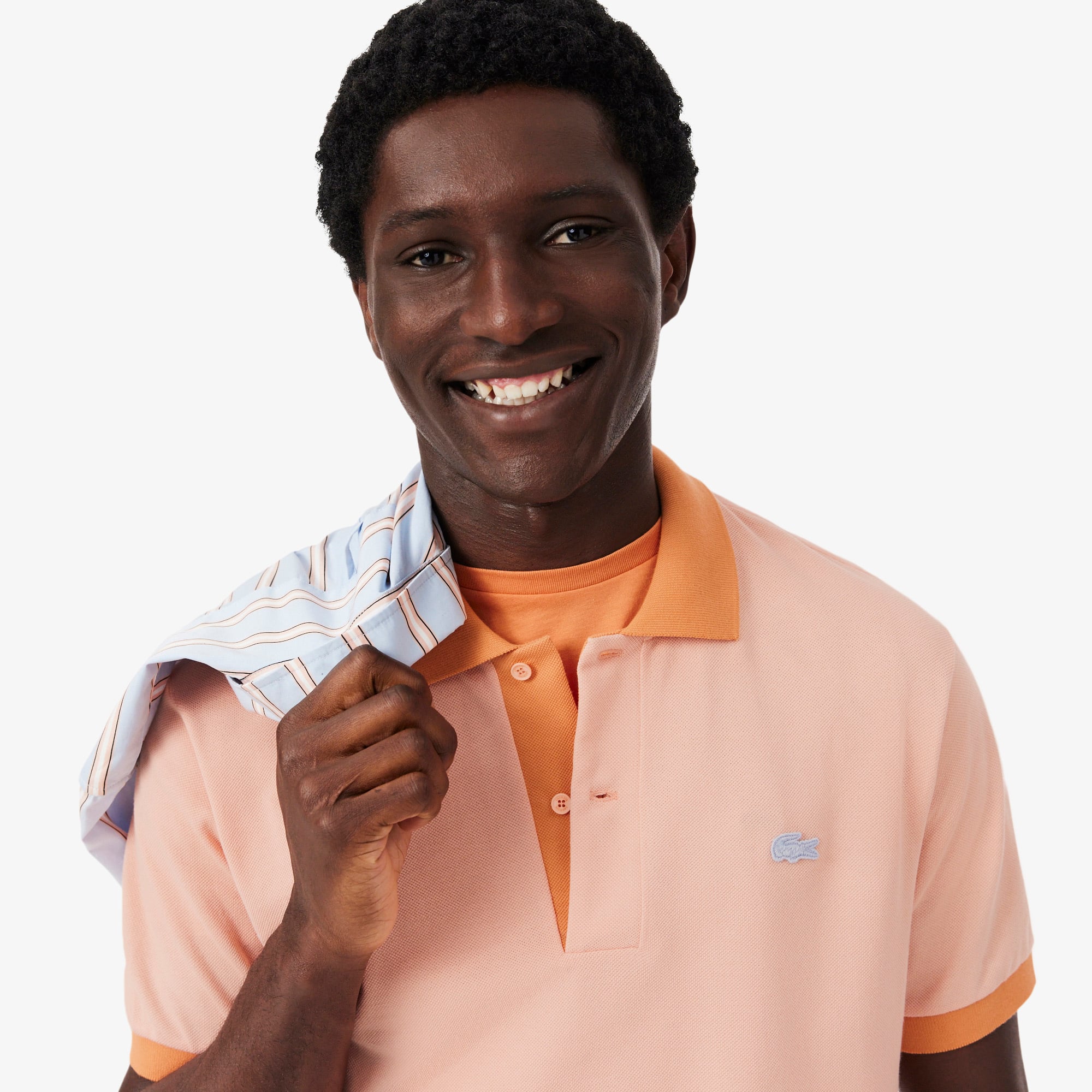 Áo Polo Lacoste Nam Dáng Cổ Điển Bo Gân Tương Phản