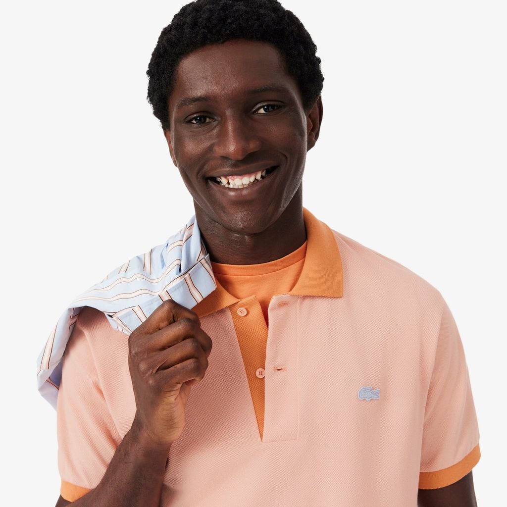 Áo Polo Lacoste Nam Dáng Cổ Điển Bo Gân Tương Phản
