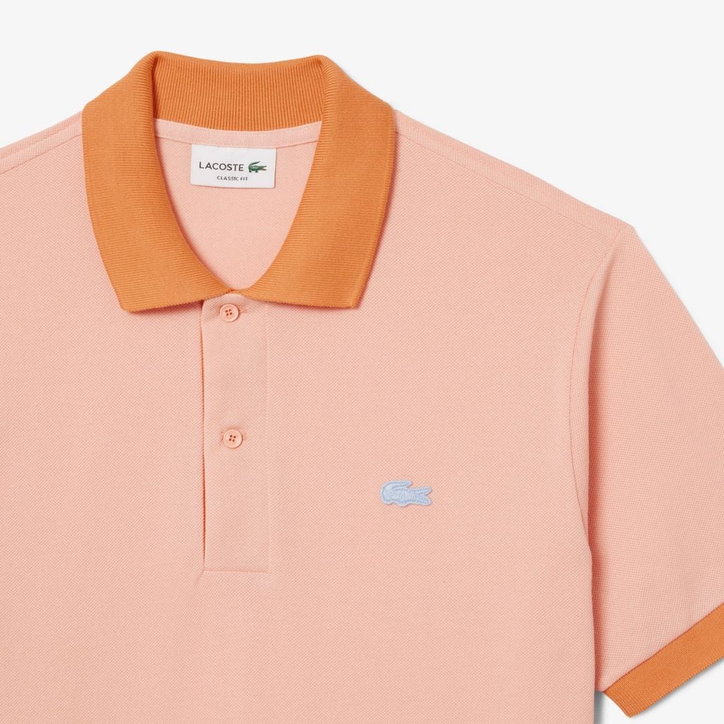 Áo Polo Lacoste Nam Dáng Cổ Điển Bo Gân Tương Phản