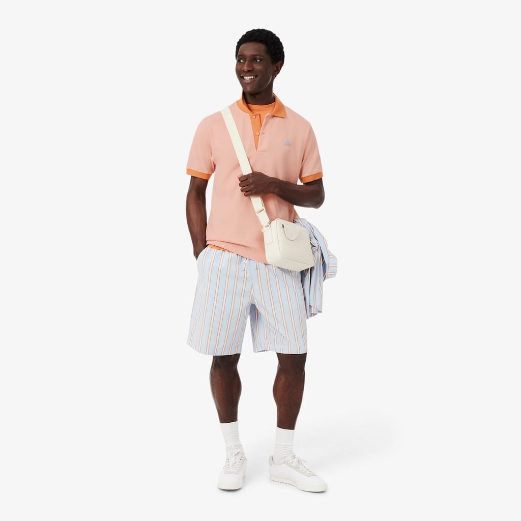 Áo Polo Lacoste Nam Dáng Cổ Điển Bo Gân Tương Phản