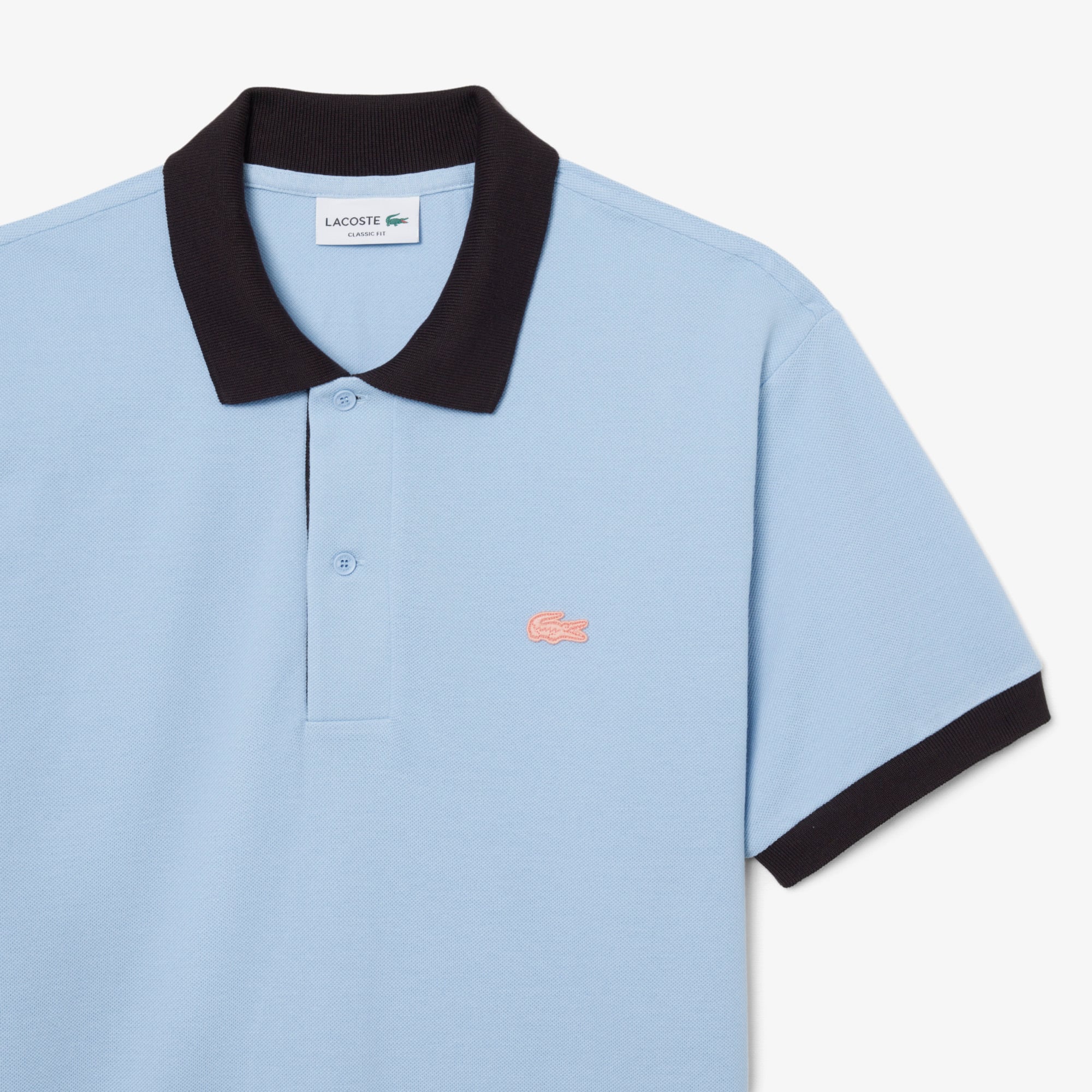 Áo Polo Lacoste Nam Dáng Cổ Điển Bo Gân Tương Phản