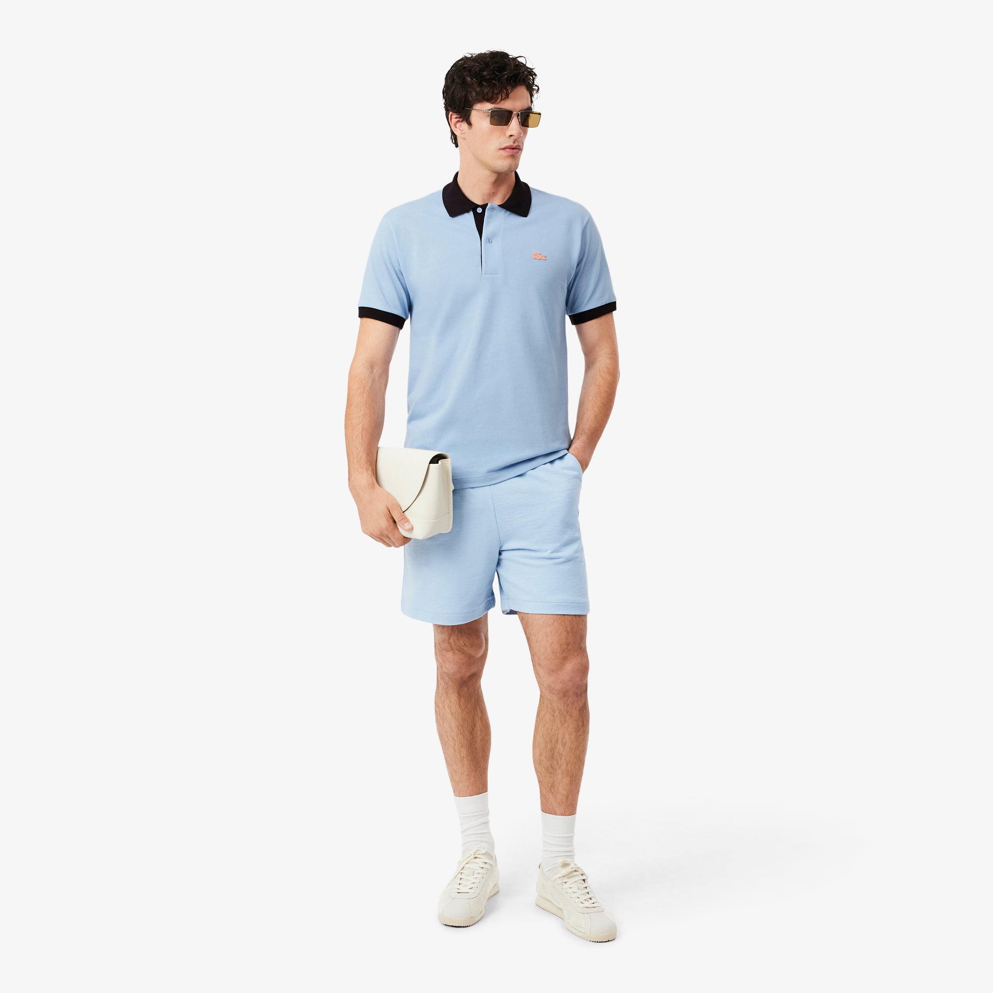 Áo Polo Lacoste Nam Dáng Cổ Điển Bo Gân Tương Phản