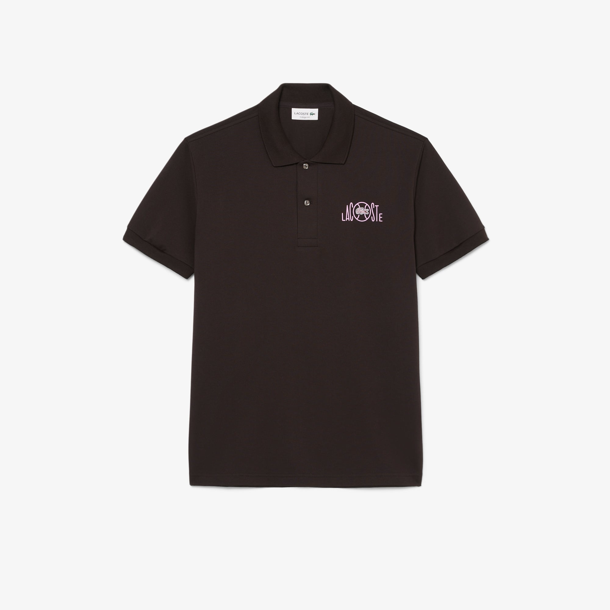 Áo Polo Lacoste Nam Dáng Cổ Điển Họa Tiết In Logo