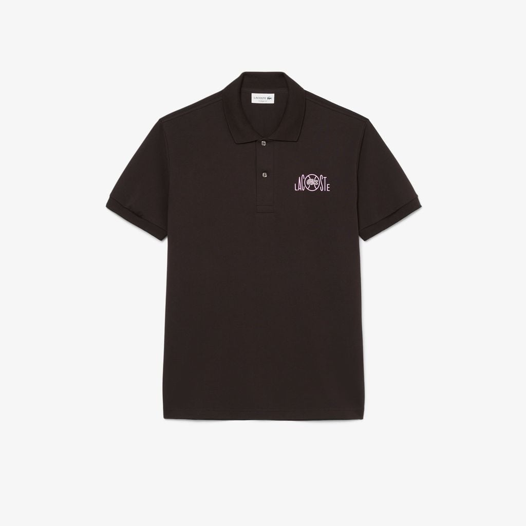 Áo Polo Lacoste Nam Dáng Cổ Điển Họa Tiết In Logo