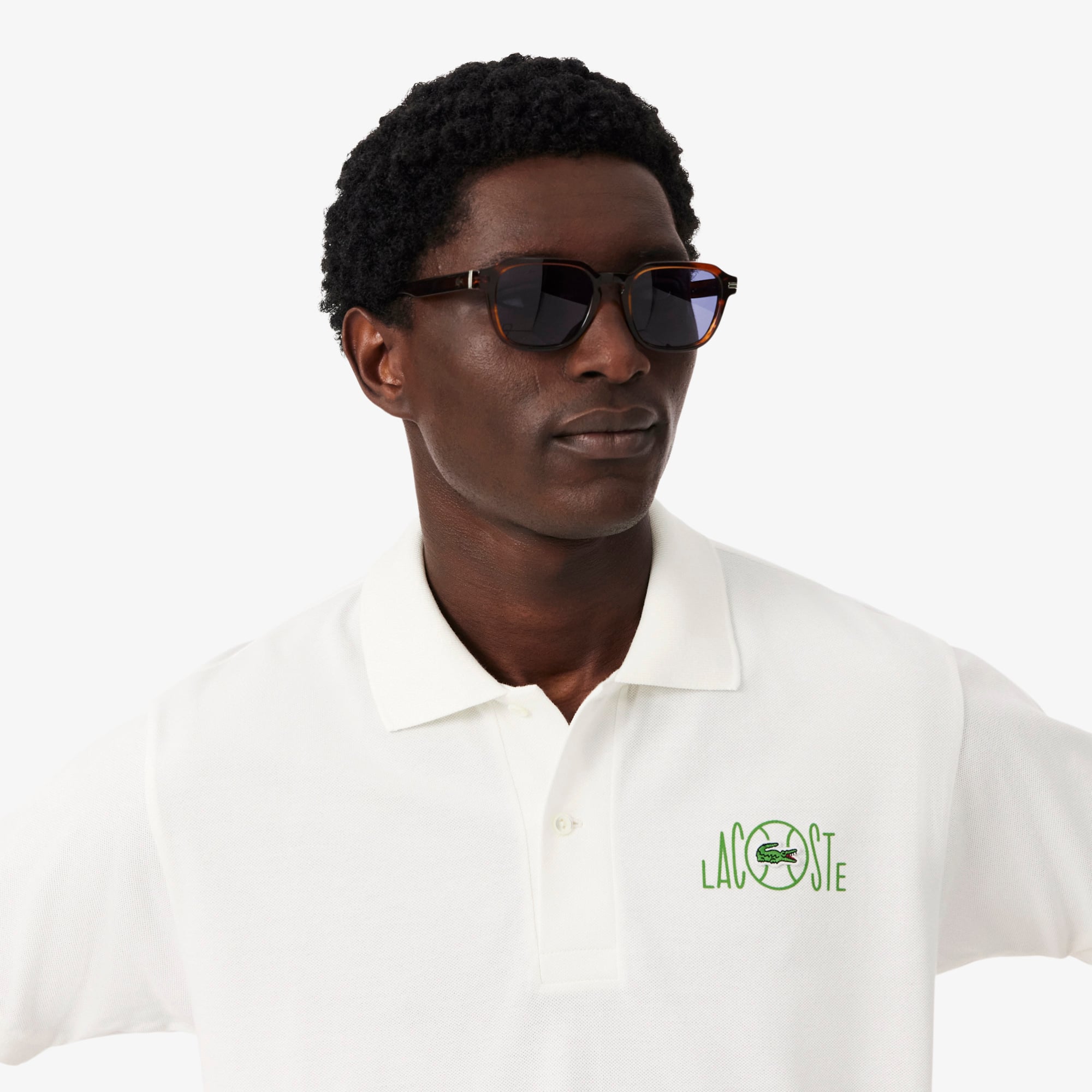 Áo Polo Lacoste Nam Dáng Cổ Điển Họa Tiết In Logo