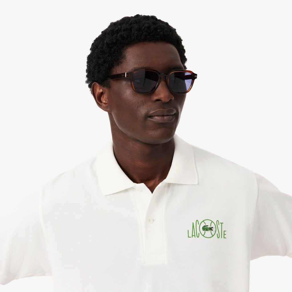 Áo Polo Lacoste Nam Dáng Cổ Điển Họa Tiết In Logo