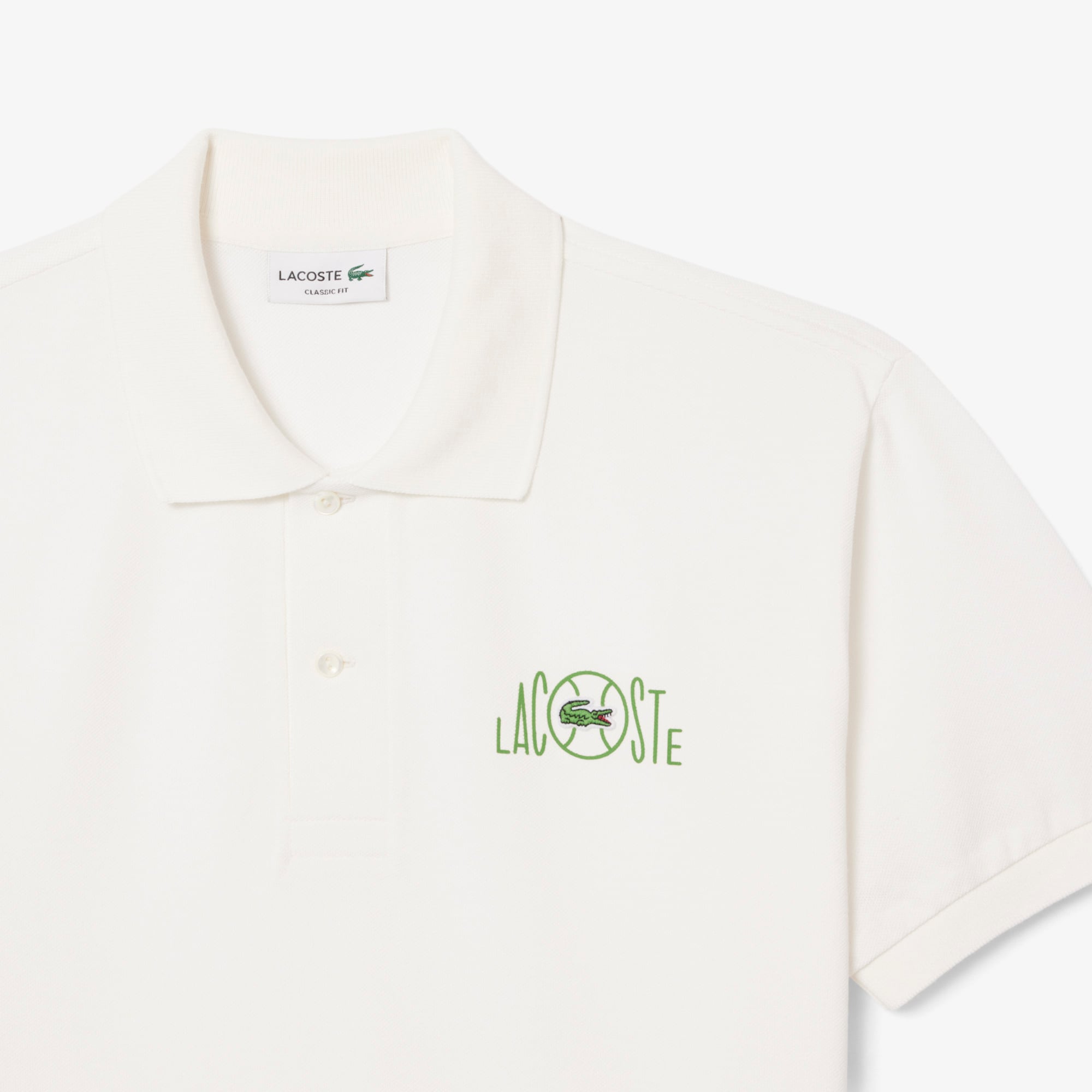 Áo Polo Lacoste Nam Dáng Cổ Điển Họa Tiết In Logo