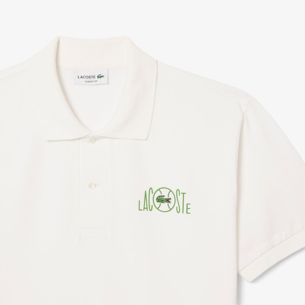 Áo Polo Lacoste Nam Dáng Cổ Điển Họa Tiết In Logo