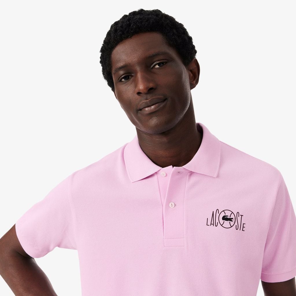 Áo Polo Lacoste Nam Dáng Cổ Điển Họa Tiết In Logo