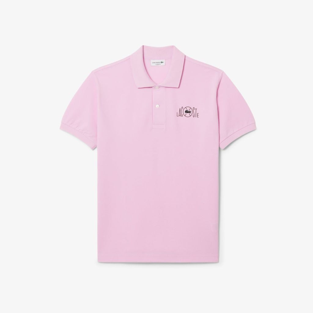 Áo Polo Lacoste Nam Dáng Cổ Điển Họa Tiết In Logo