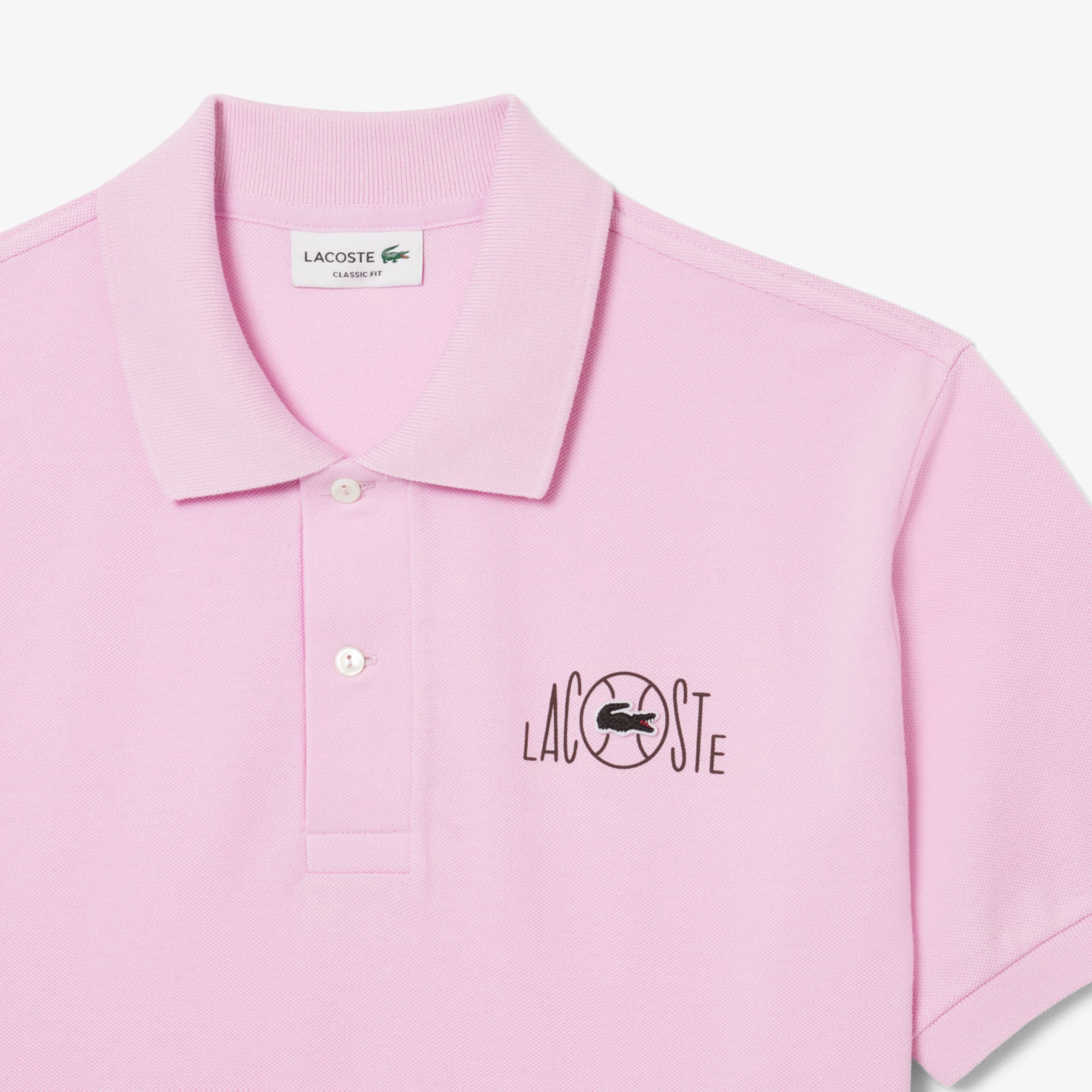 Áo Polo Lacoste Nam Dáng Cổ Điển Họa Tiết In Logo
