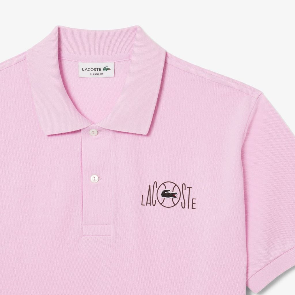 Áo Polo Lacoste Nam Dáng Cổ Điển Họa Tiết In Logo