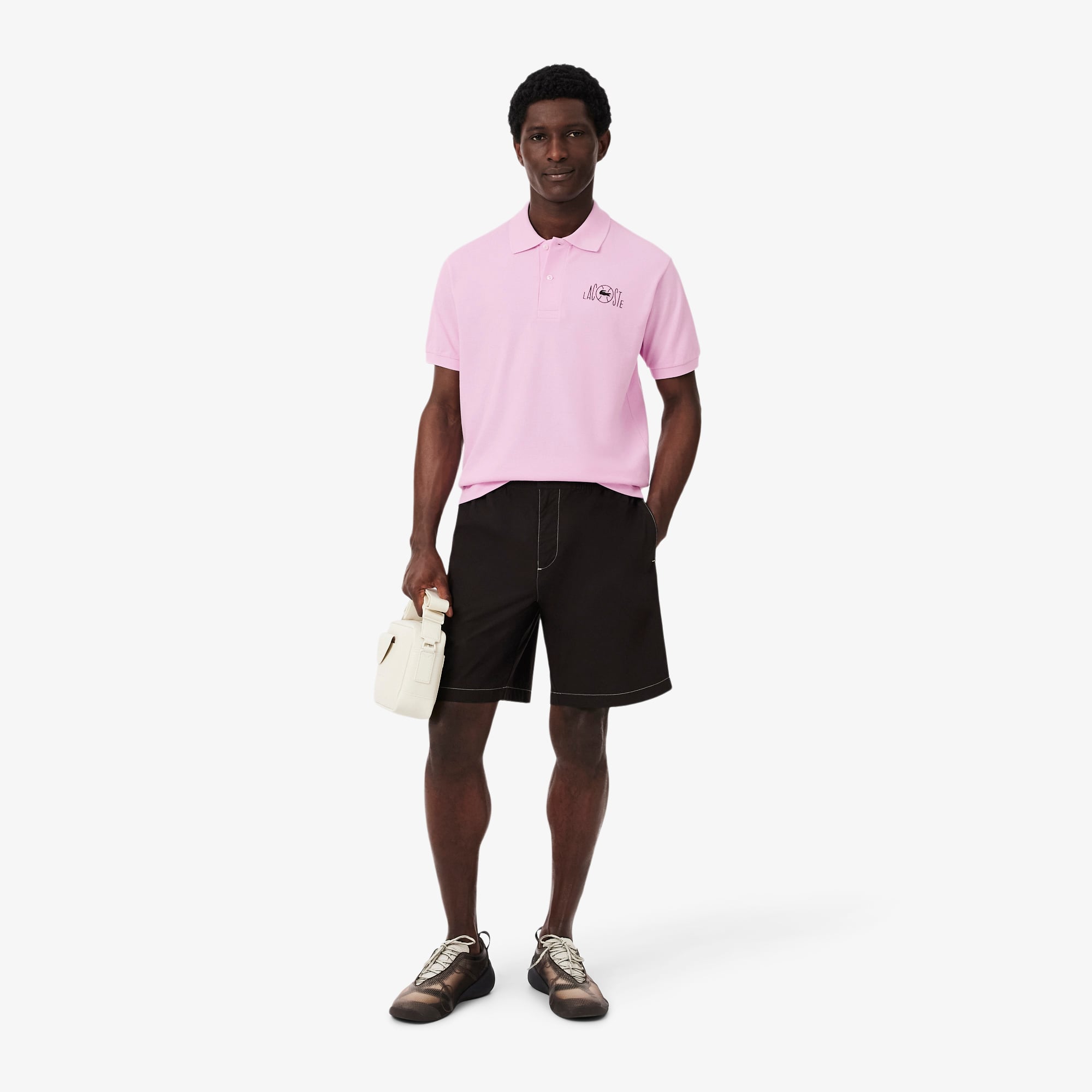 Áo Polo Lacoste Nam Dáng Cổ Điển Họa Tiết In Logo