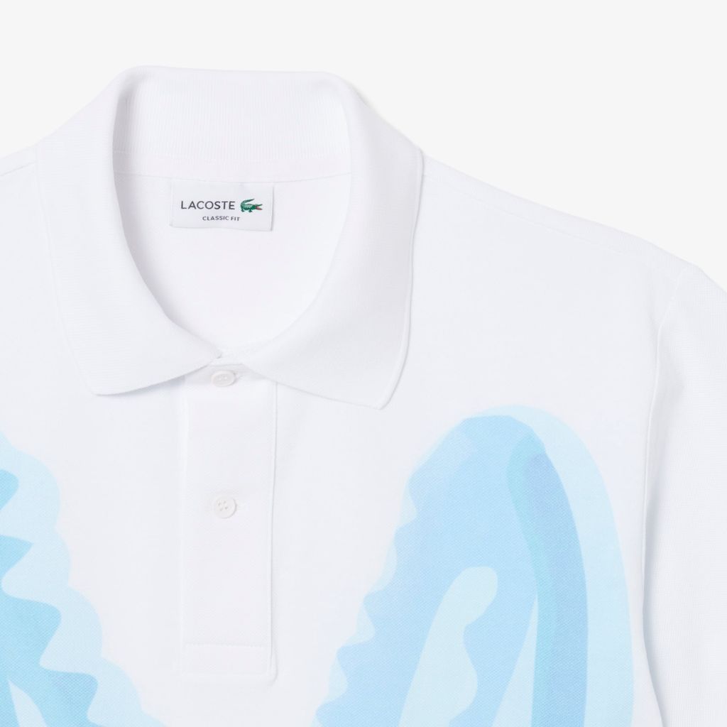 Áo Polo Lacoste Nam Dáng Cổ Điển Chất Liệu Piqué In Hình