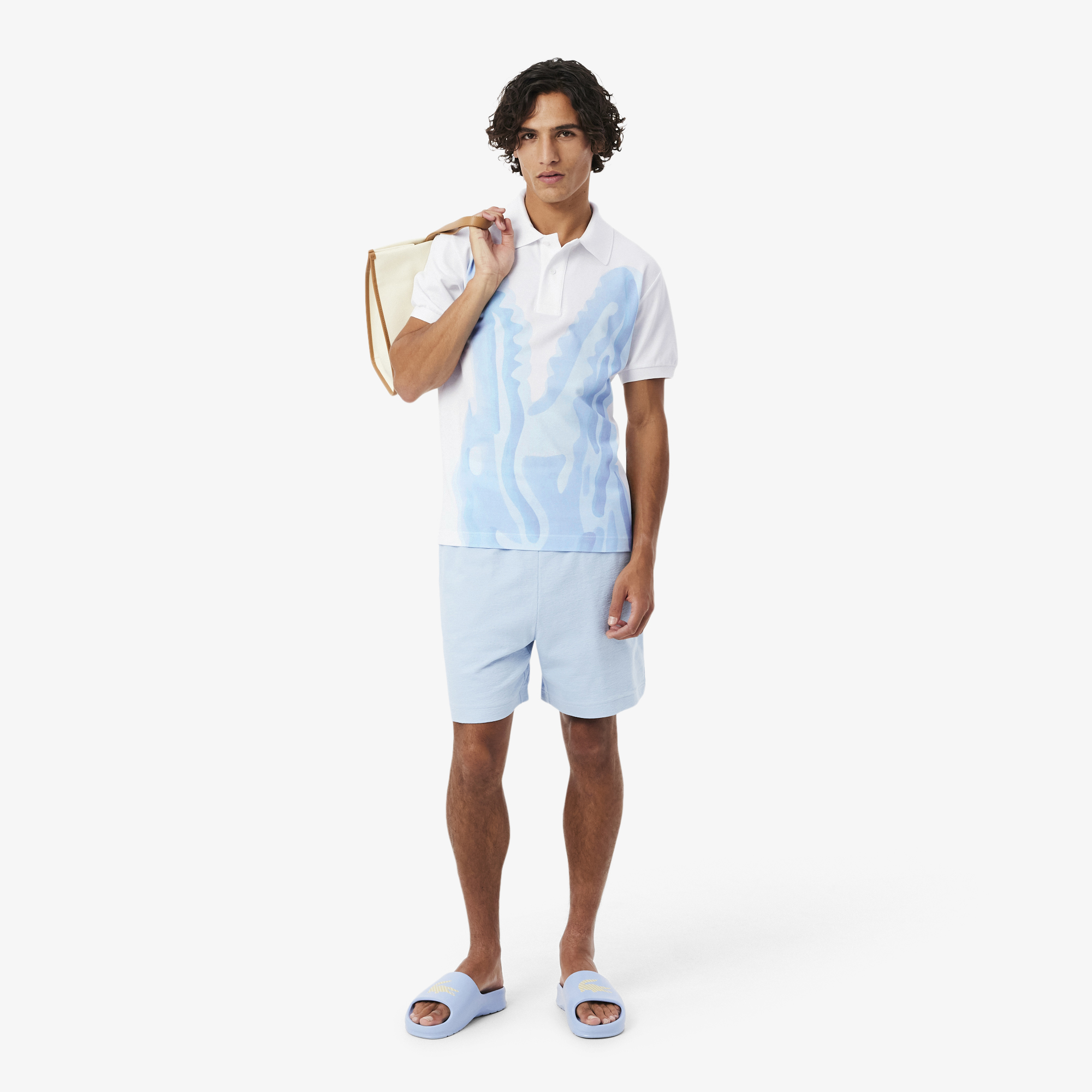 Áo Polo Lacoste Nam Dáng Cổ Điển Chất Liệu Piqué In Hình