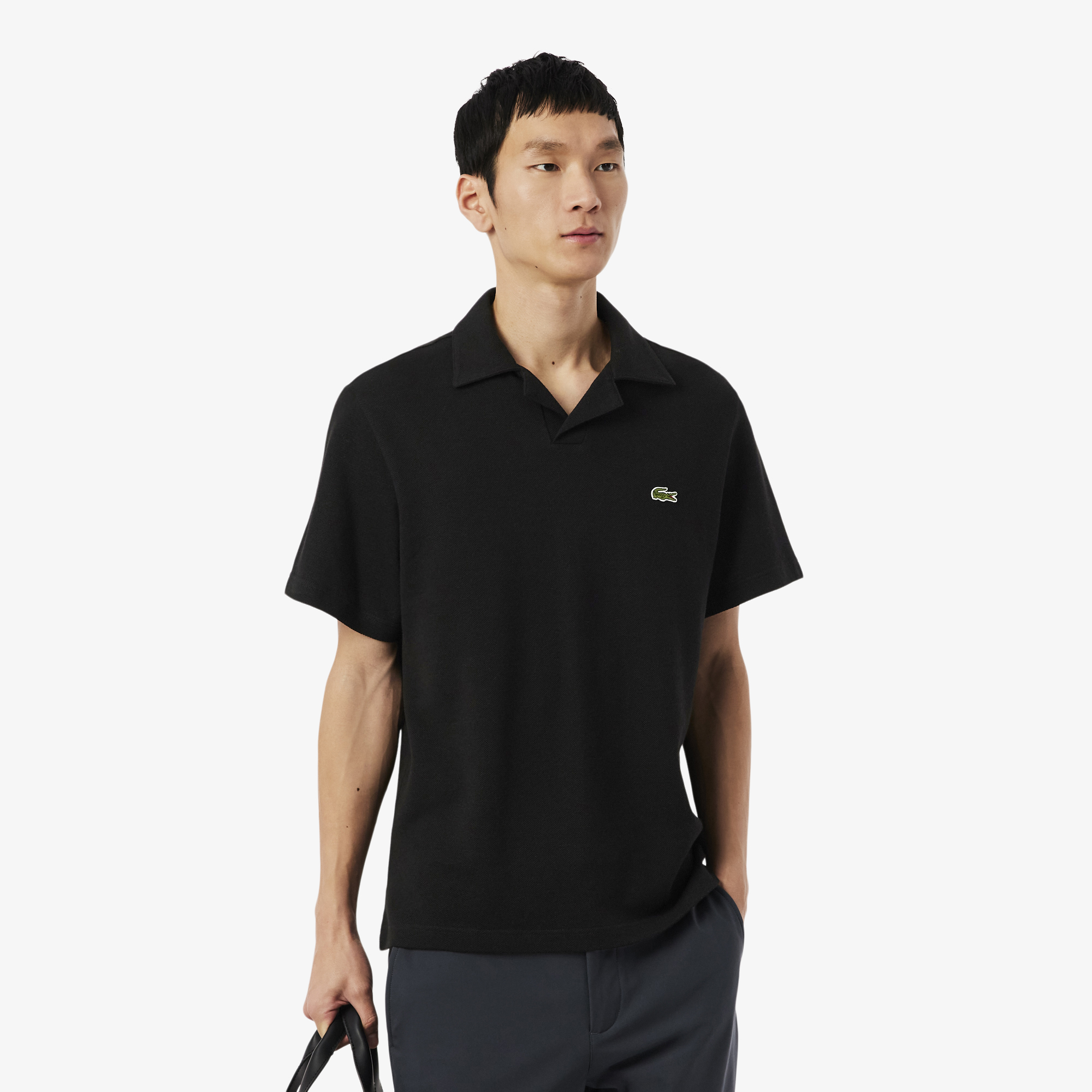 Áo Polo Lacoste Nam Dáng Cổ Điển Chất Liệu Cotton-Linen
