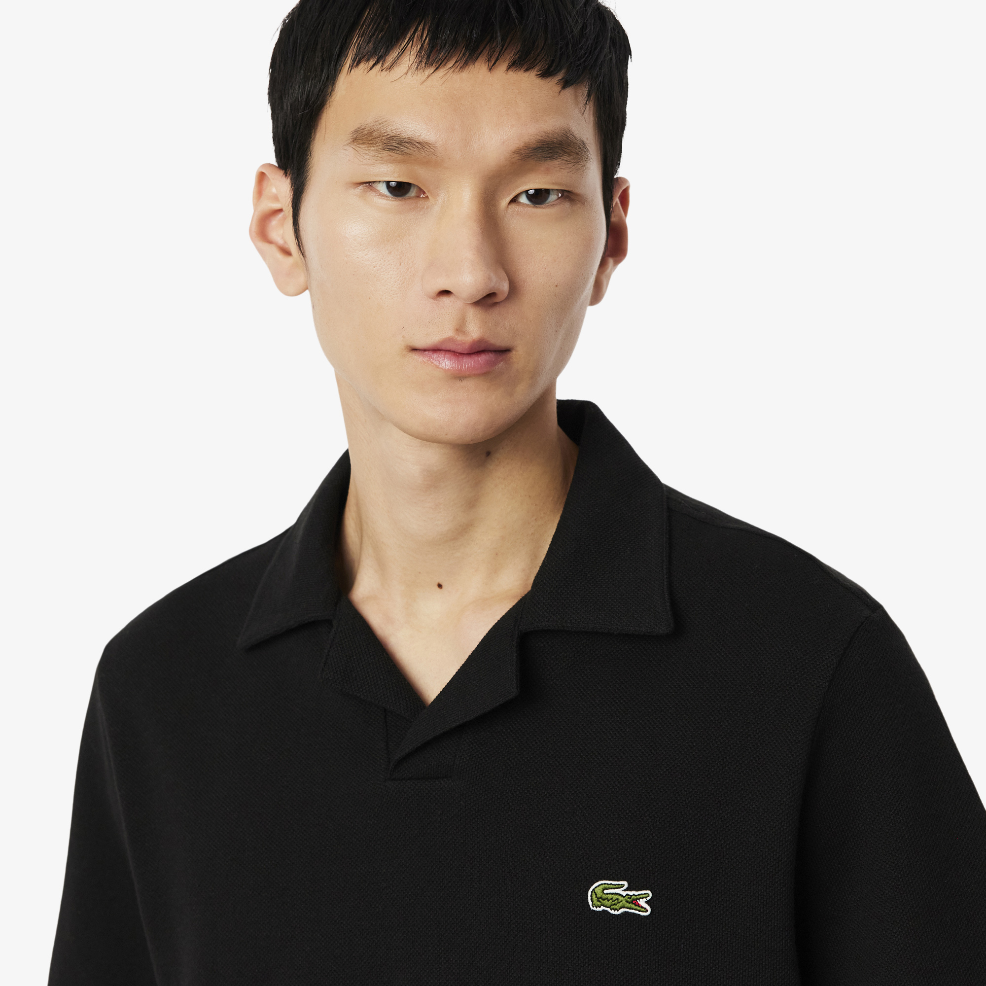 Áo Polo Lacoste Nam Dáng Cổ Điển Chất Liệu Cotton-Linen