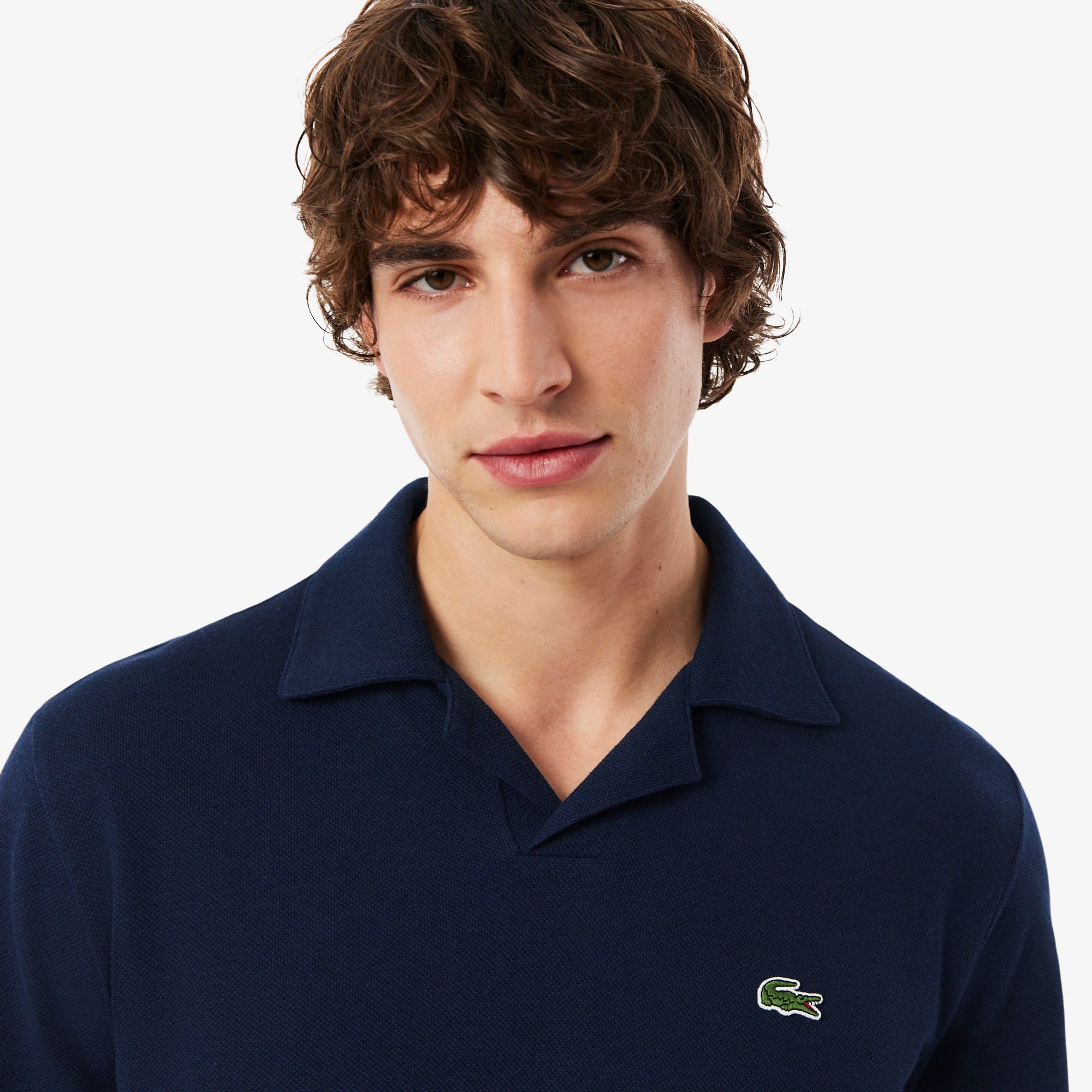 Áo Polo Lacoste Nam Dáng Cổ Điển Chất Liệu Cotton-Linen