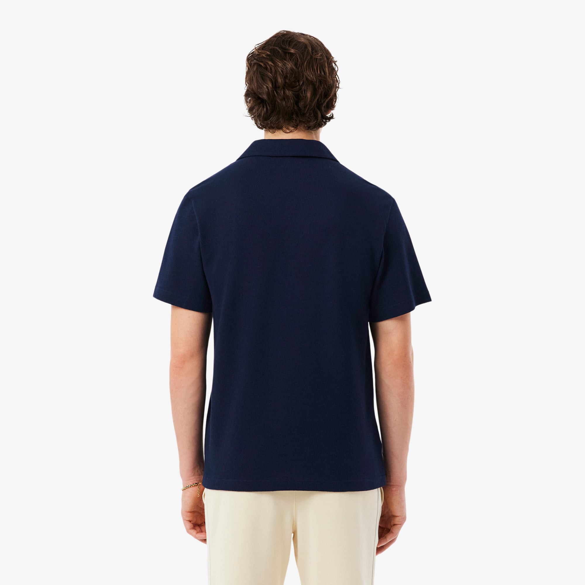 Áo Polo Lacoste Nam Dáng Cổ Điển Chất Liệu Cotton-Linen