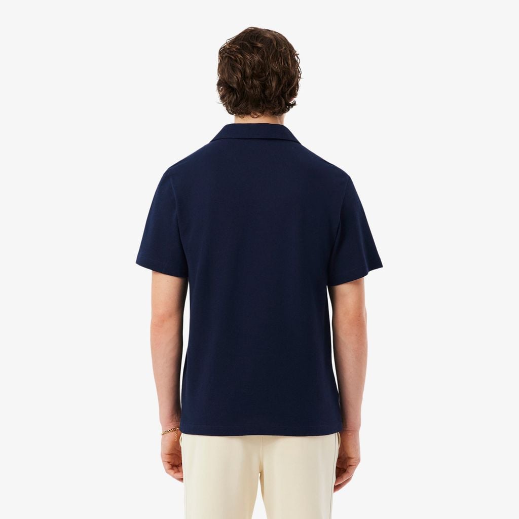 Áo Polo Lacoste Nam Dáng Cổ Điển Chất Liệu Cotton-Linen