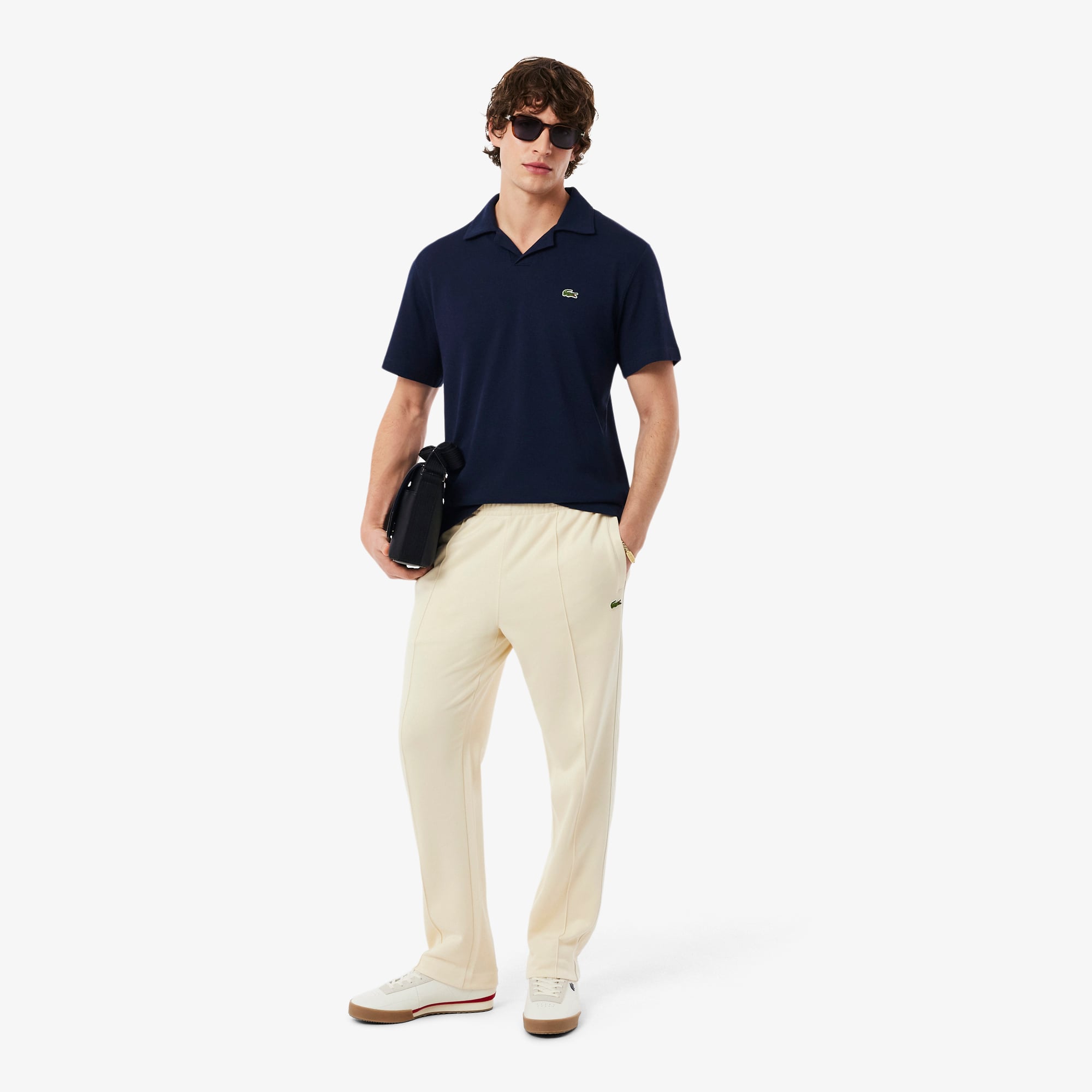 Áo Polo Lacoste Nam Dáng Cổ Điển Chất Liệu Cotton-Linen