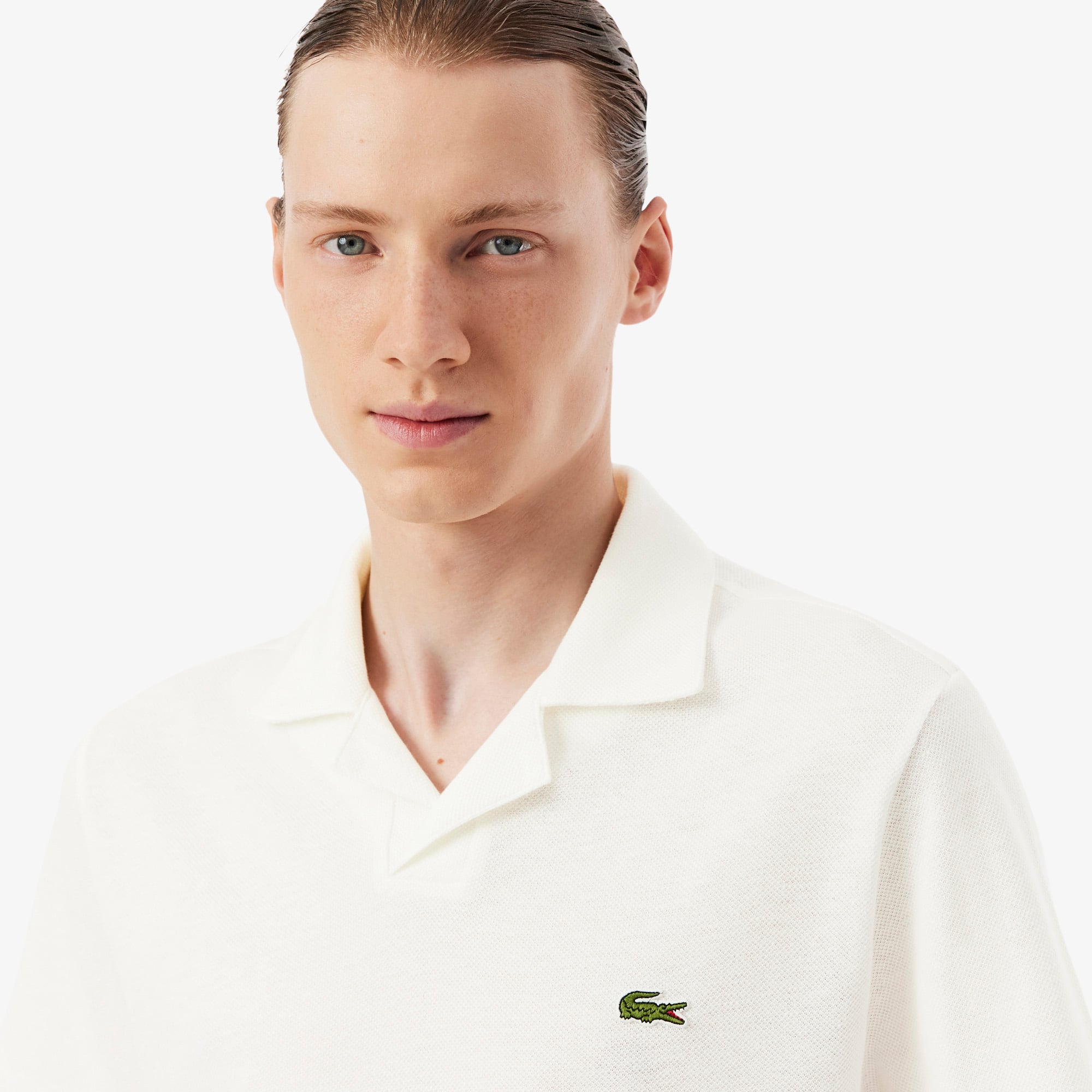 Áo Polo Lacoste Nam Dáng Cổ Điển Chất Liệu Cotton-Linen