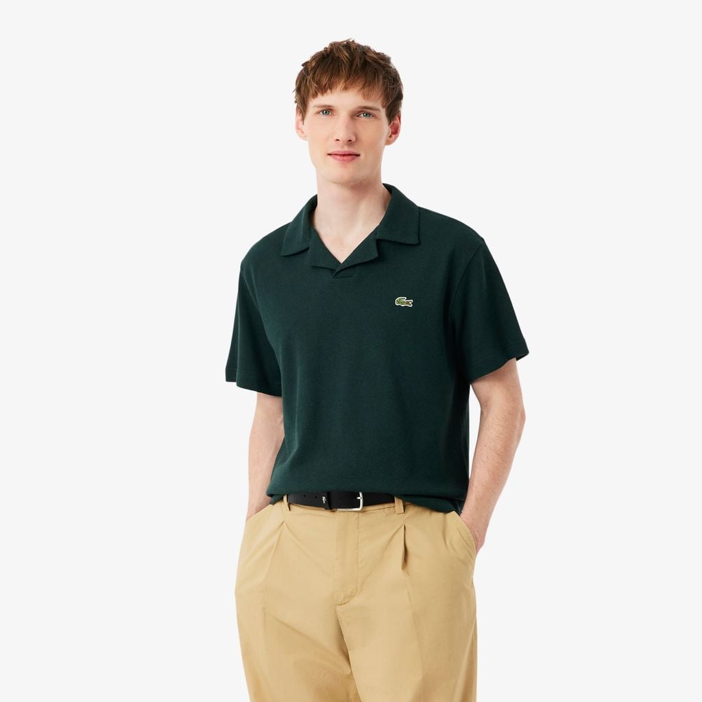 Áo Polo Lacoste Nam Dáng Cổ Điển Chất Liệu Cotton-Linen