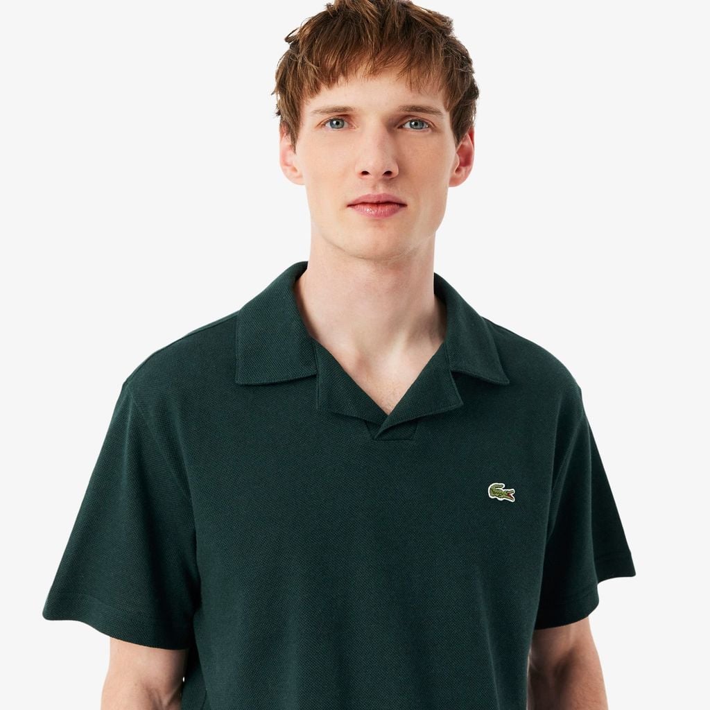 Áo Polo Lacoste Nam Dáng Cổ Điển Chất Liệu Cotton-Linen