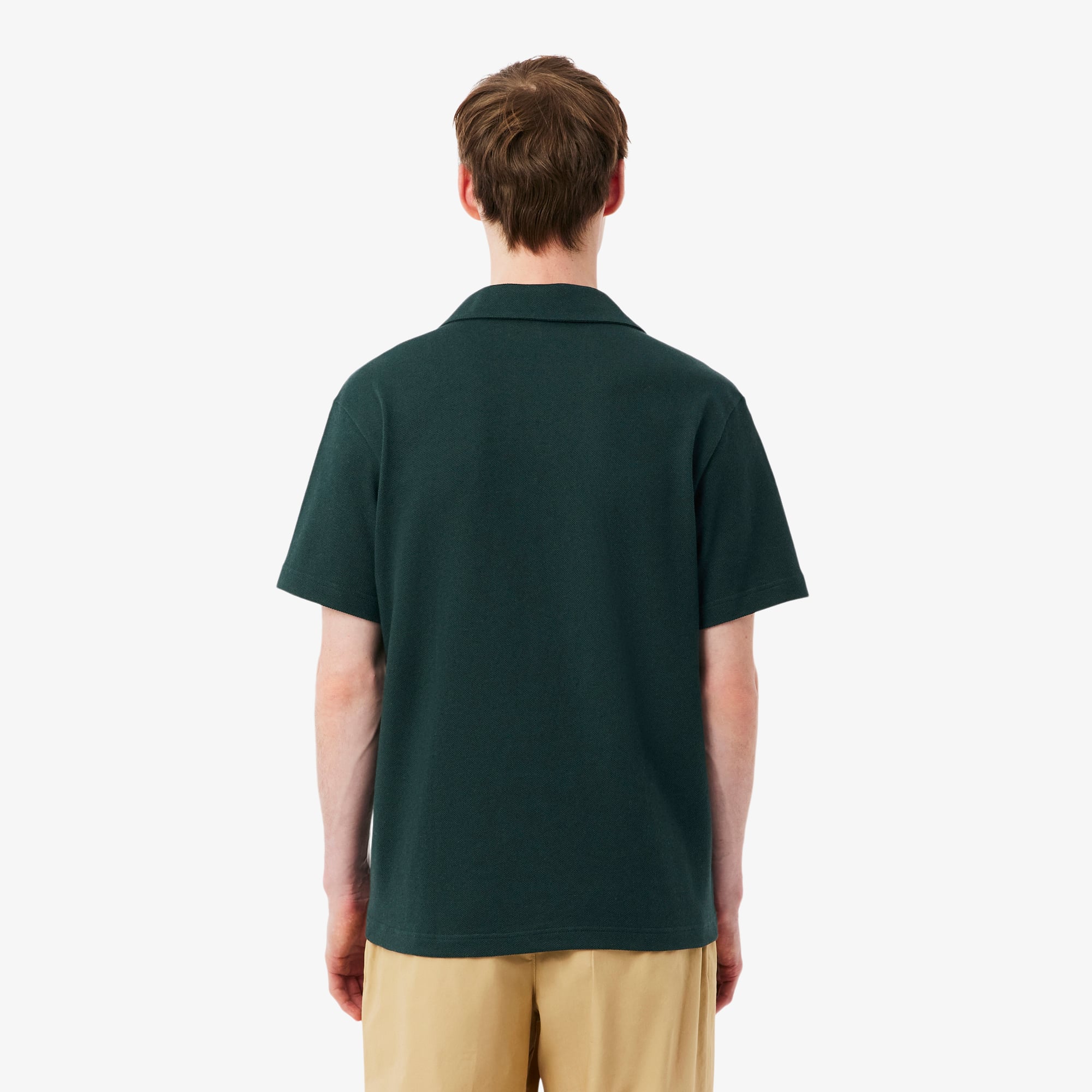 Áo Polo Lacoste Nam Dáng Cổ Điển Chất Liệu Cotton-Linen