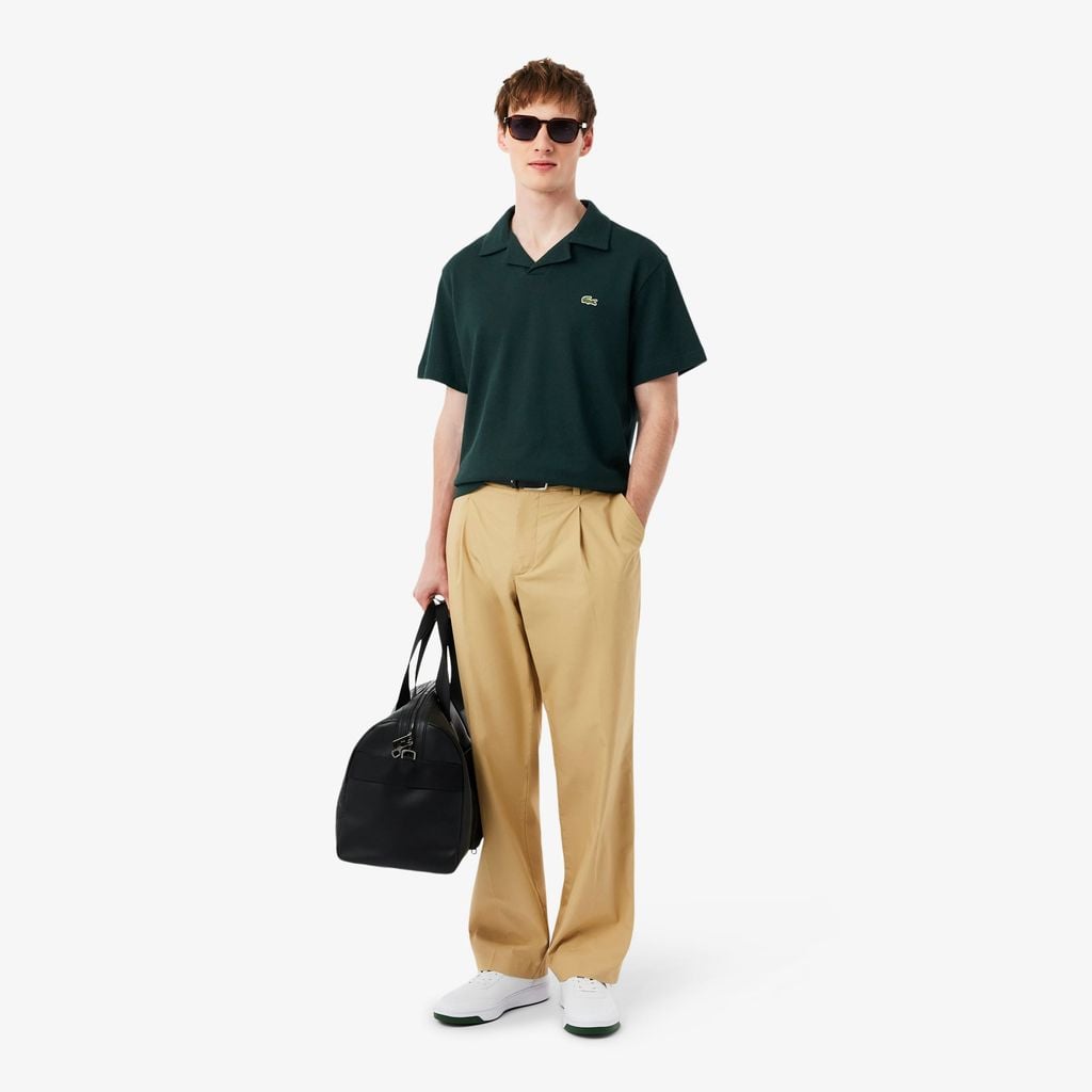 Áo Polo Lacoste Nam Dáng Cổ Điển Chất Liệu Cotton-Linen