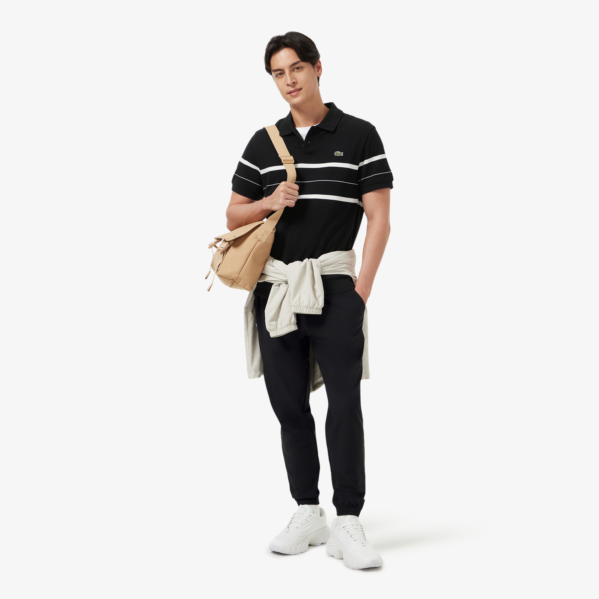 Áo Polo Lacoste Nam Dáng Cổ Điển Họa Tiết Sọc