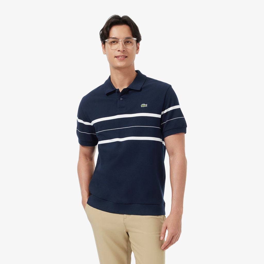 Áo Polo Lacoste Nam Dáng Cổ Điển Họa Tiết Sọc