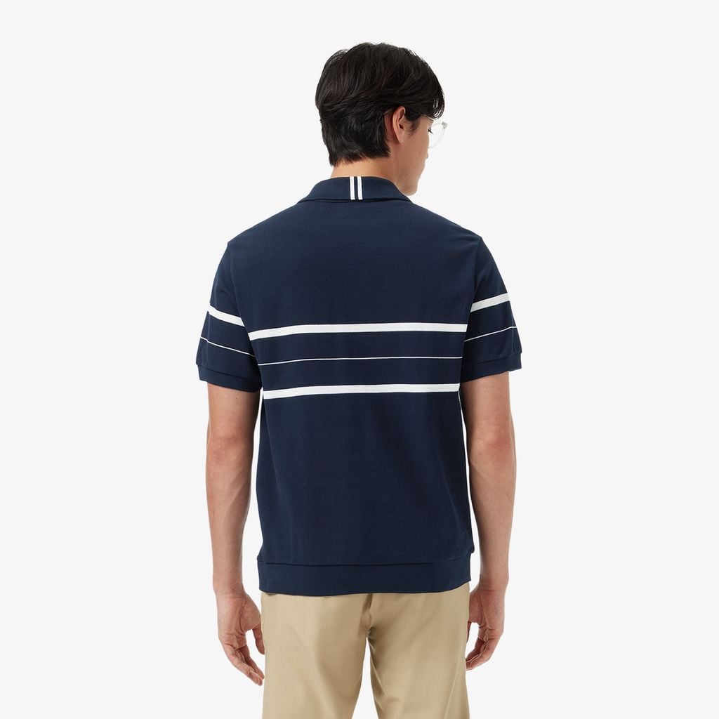 Áo Polo Lacoste Nam Dáng Cổ Điển Họa Tiết Sọc