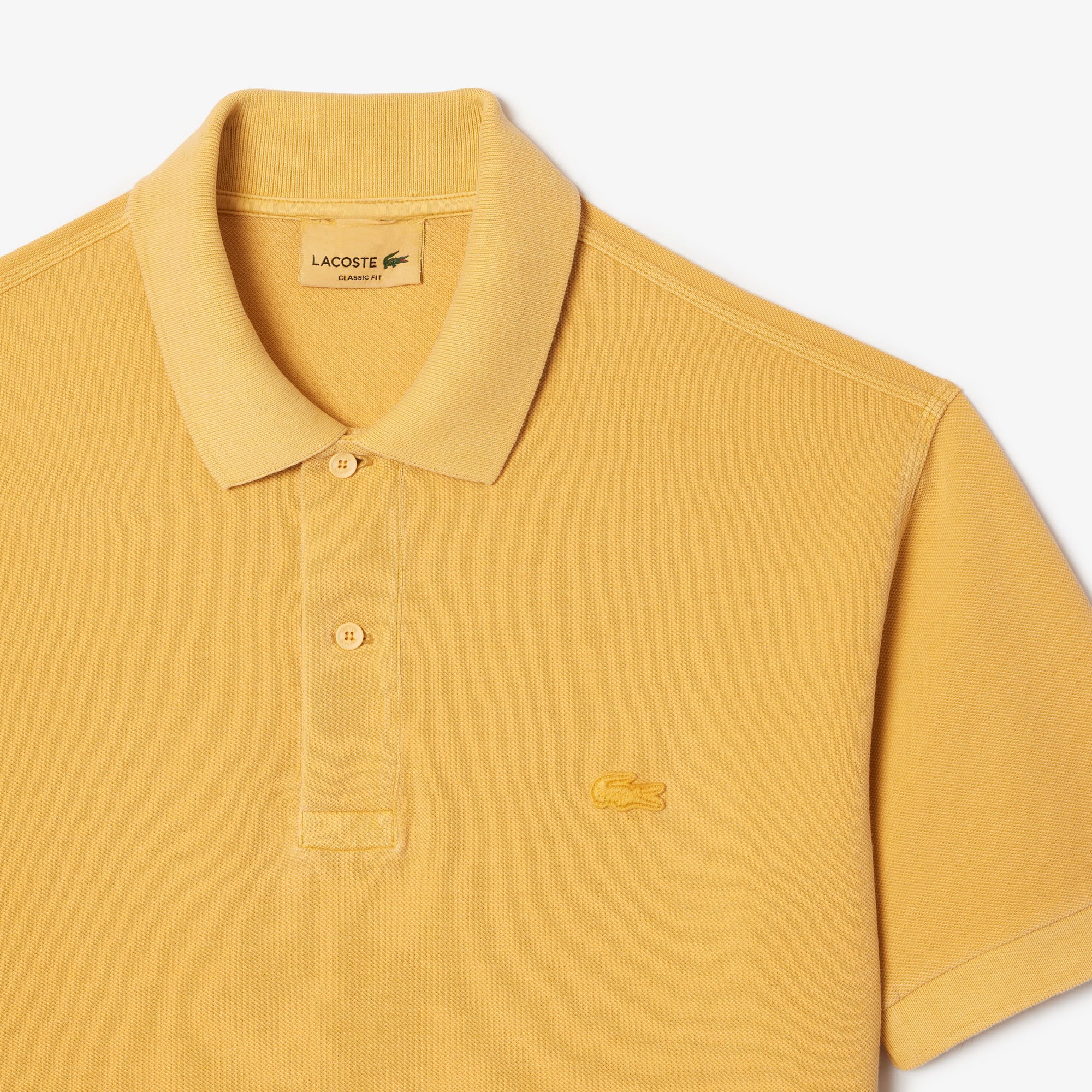 Áo Polo Lacoste Unisex L.12.12 Dáng Cổ Điển Chất Liệu Cotton Piqué Màu Nhuộm Tự Nhiên