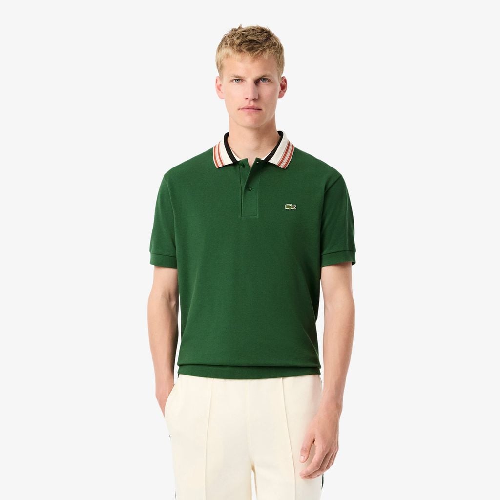Áo Polo Lacoste Nam Dáng Cổ Điển Cổ Sọc Sản Xuất Tại Pháp