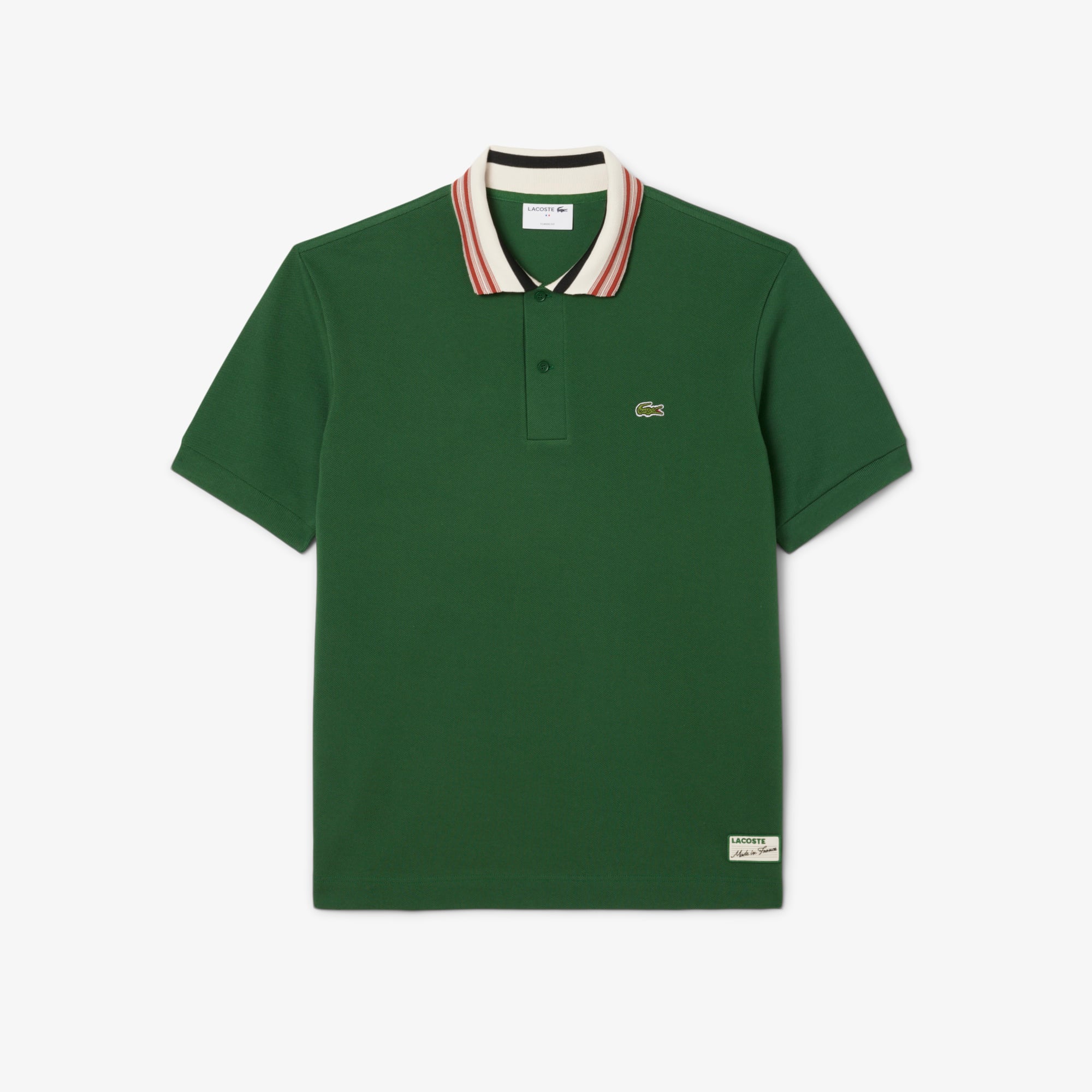 Áo Polo Lacoste Nam Dáng Cổ Điển Cổ Sọc Sản Xuất Tại Pháp