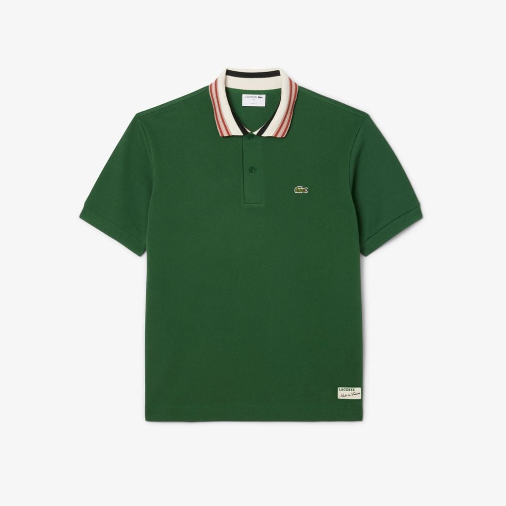 Áo Polo Lacoste Nam Dáng Cổ Điển Cổ Sọc Sản Xuất Tại Pháp