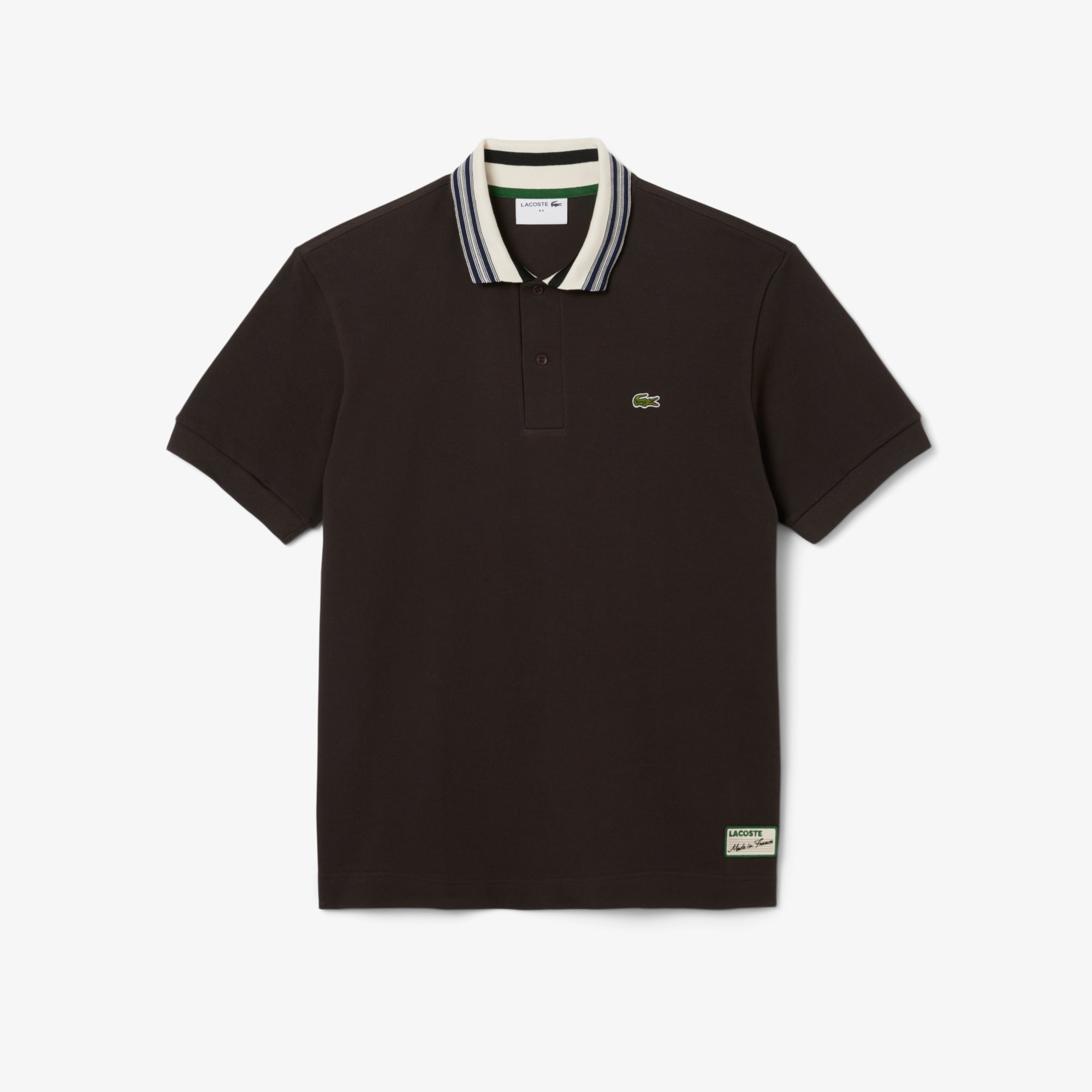 Áo Polo Lacoste Nam Dáng Cổ Điển Cổ Sọc Sản Xuất Tại Pháp