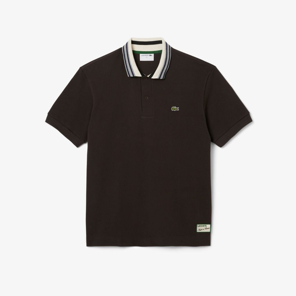 Áo Polo Lacoste Nam Dáng Cổ Điển Cổ Sọc Sản Xuất Tại Pháp