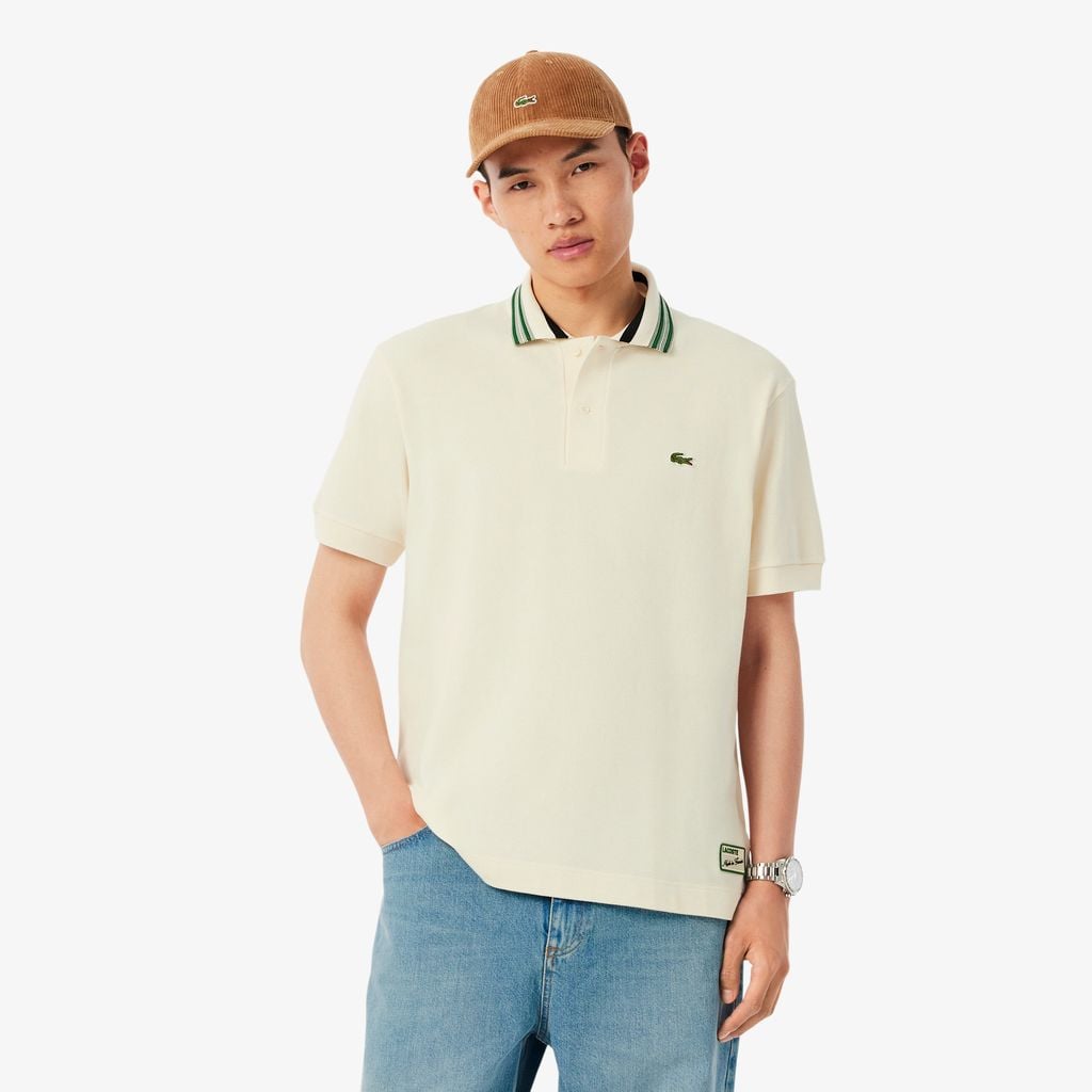 Áo Polo Lacoste Nam Dáng Cổ Điển Cổ Sọc Sản Xuất Tại Pháp