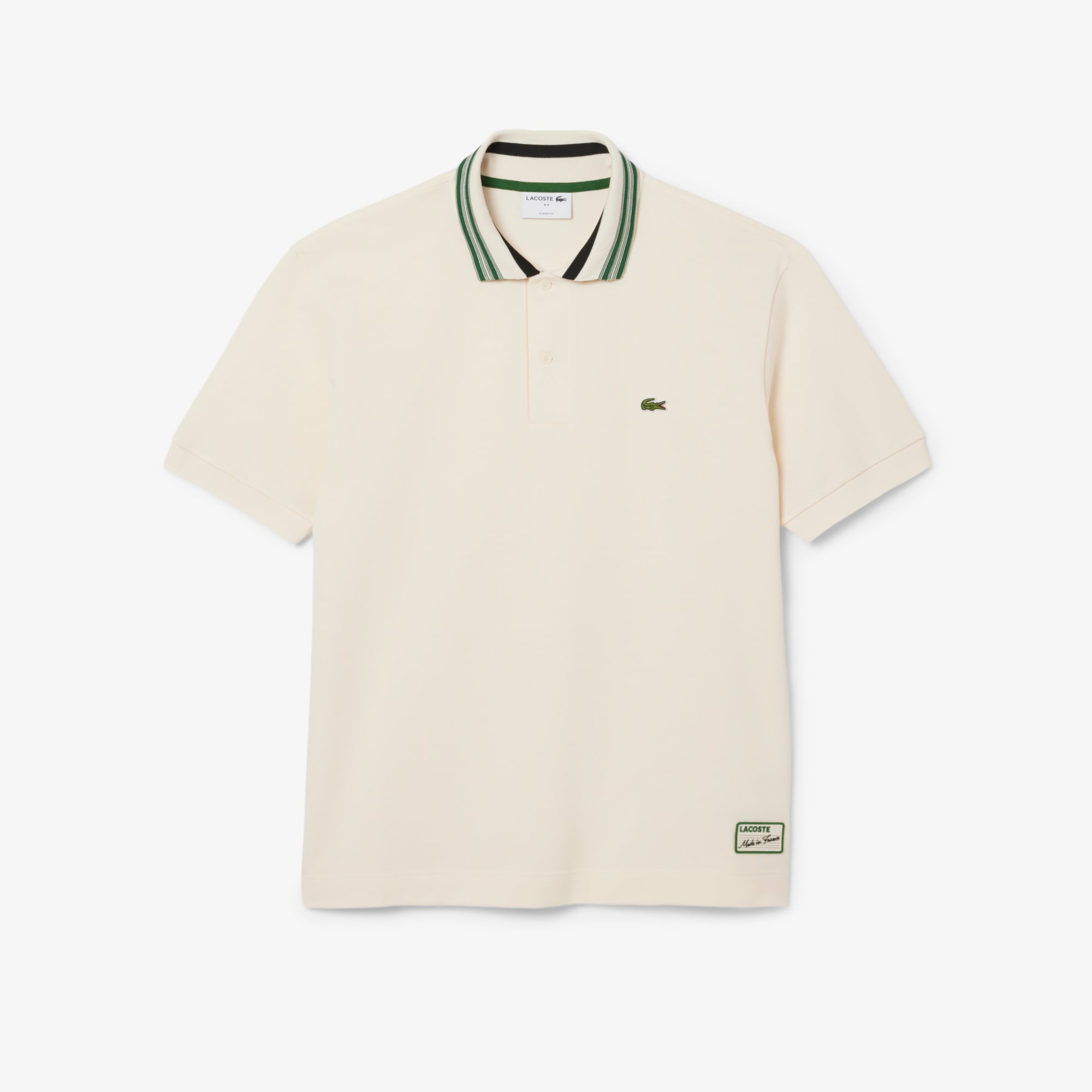 Áo Polo Lacoste Nam Dáng Cổ Điển Cổ Sọc Sản Xuất Tại Pháp