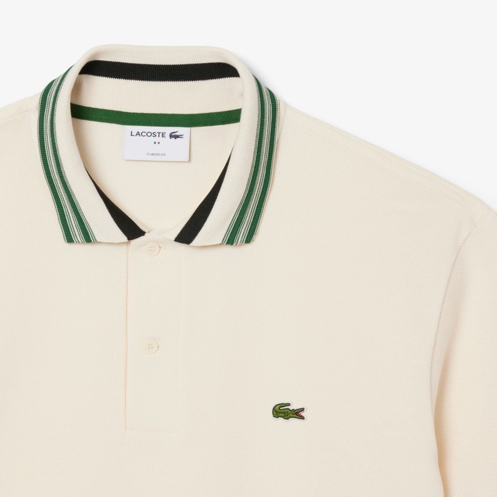 Áo Polo Lacoste Nam Dáng Cổ Điển Cổ Sọc Sản Xuất Tại Pháp