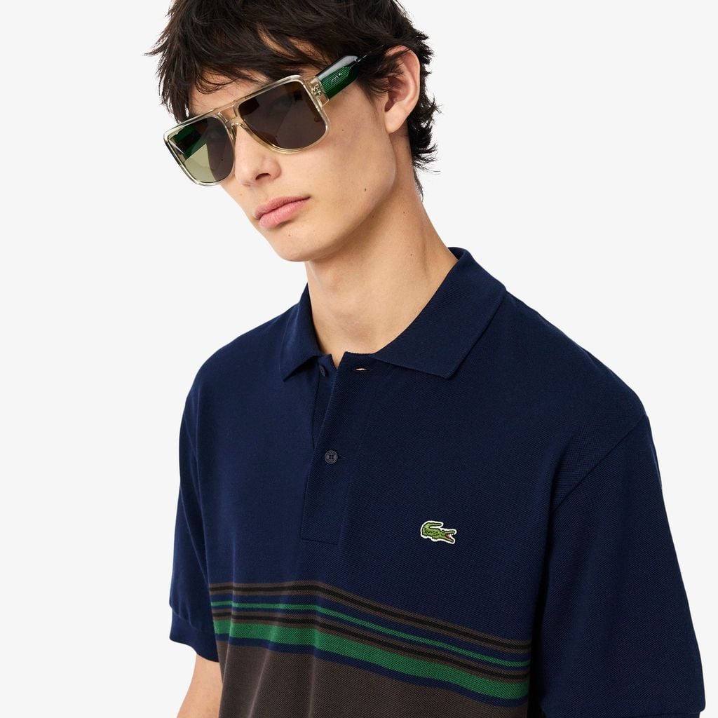 Áo Polo Lacoste Nam Dáng Cổ Điển Sọc Sản Xuất Tại Pháp