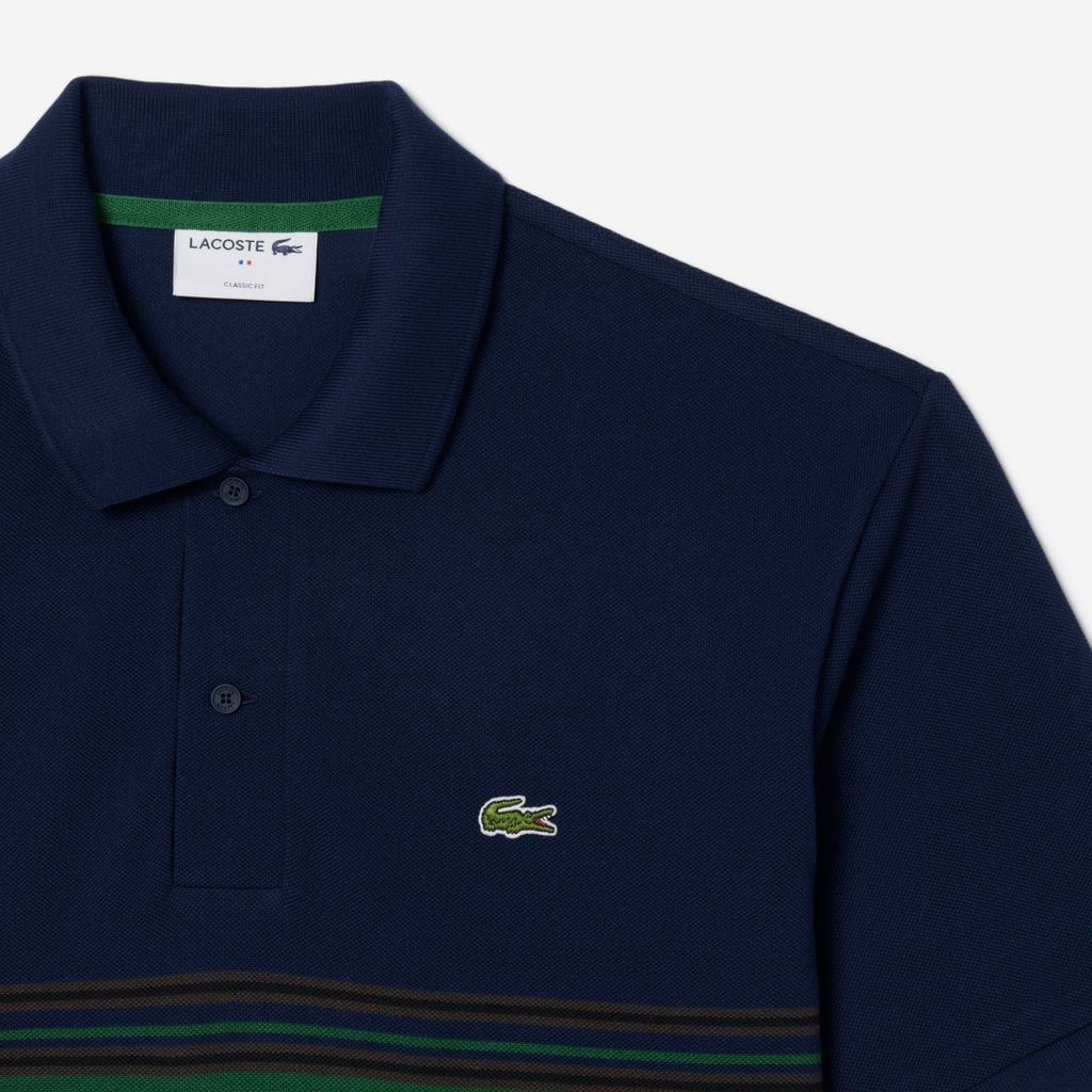 Áo Polo Lacoste Nam Dáng Cổ Điển Sọc Sản Xuất Tại Pháp